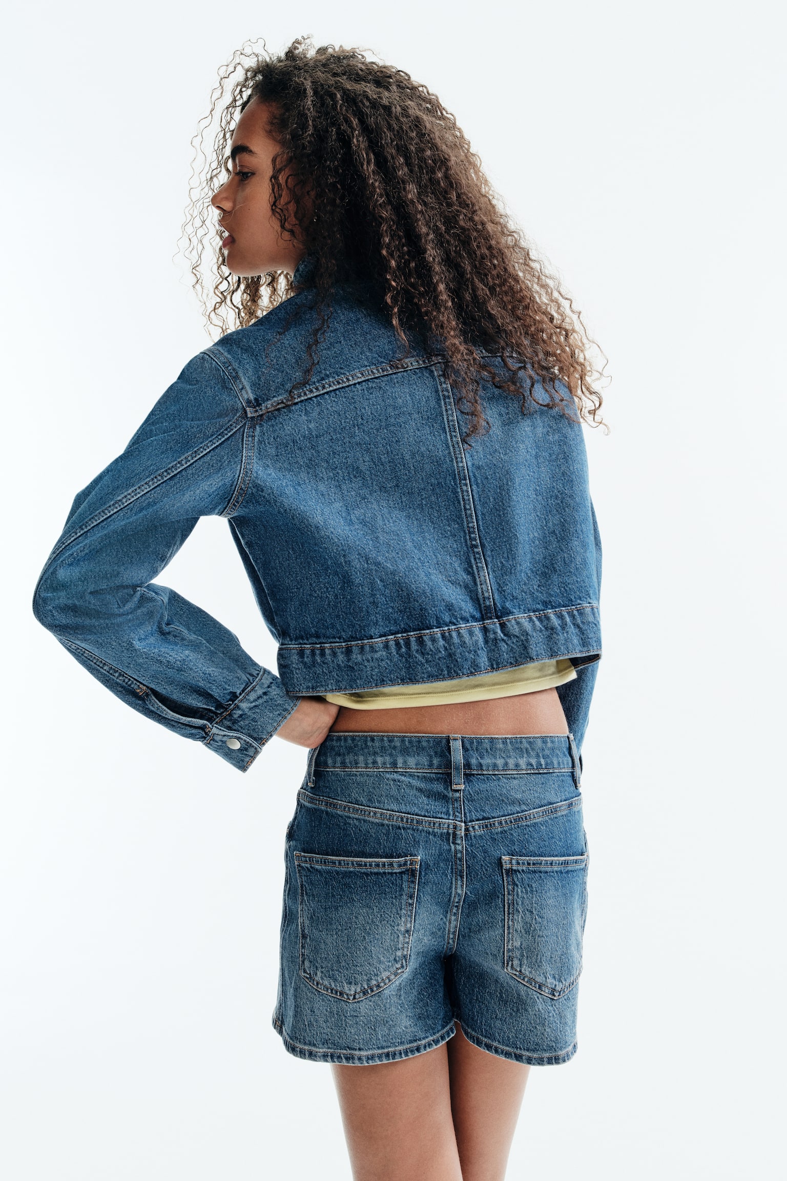 Cropped denim jacket - 3
