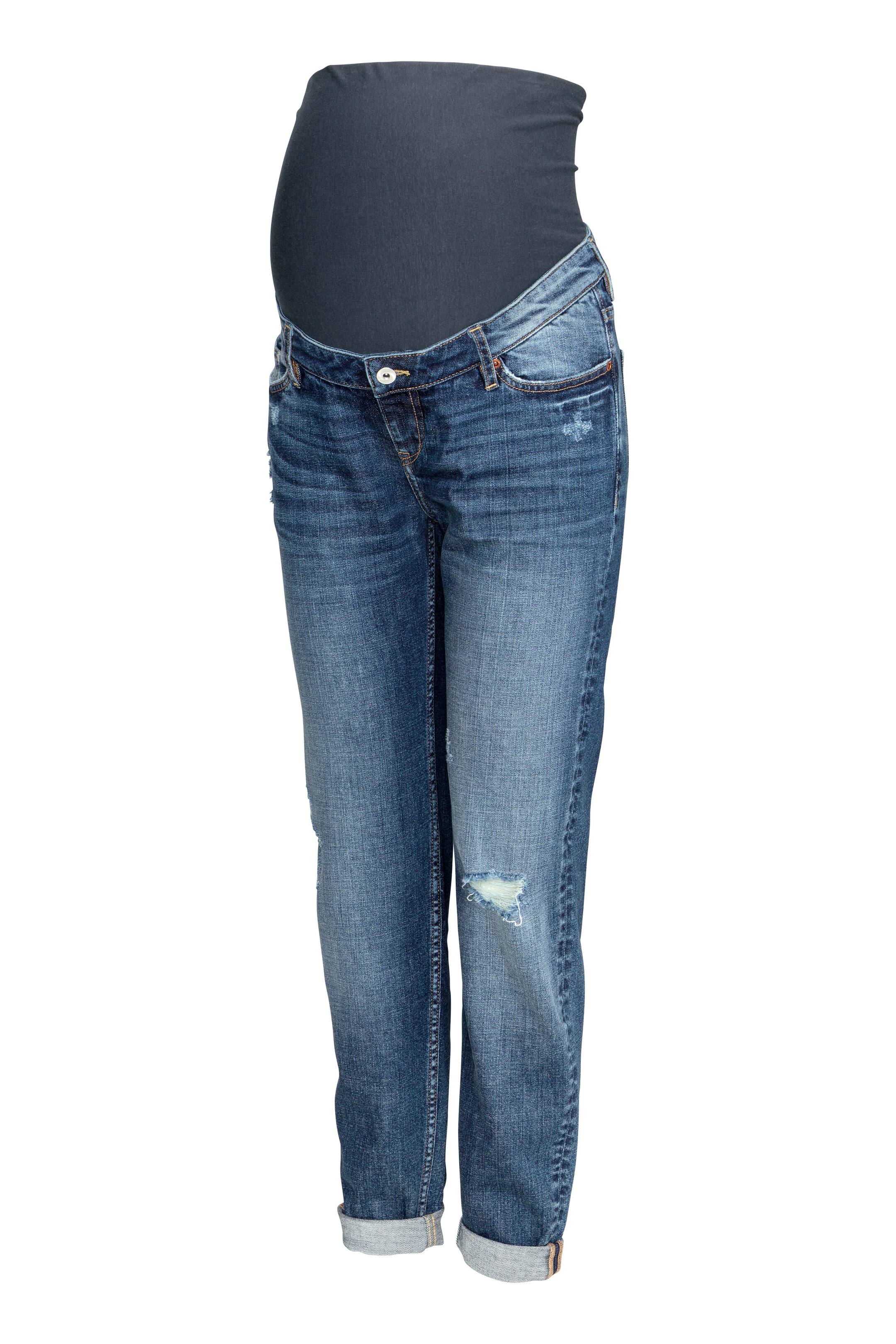 Visa större bild: MAMA Boyfriend Trashed Jeans - Denimblå - DAM | H&M SE 1