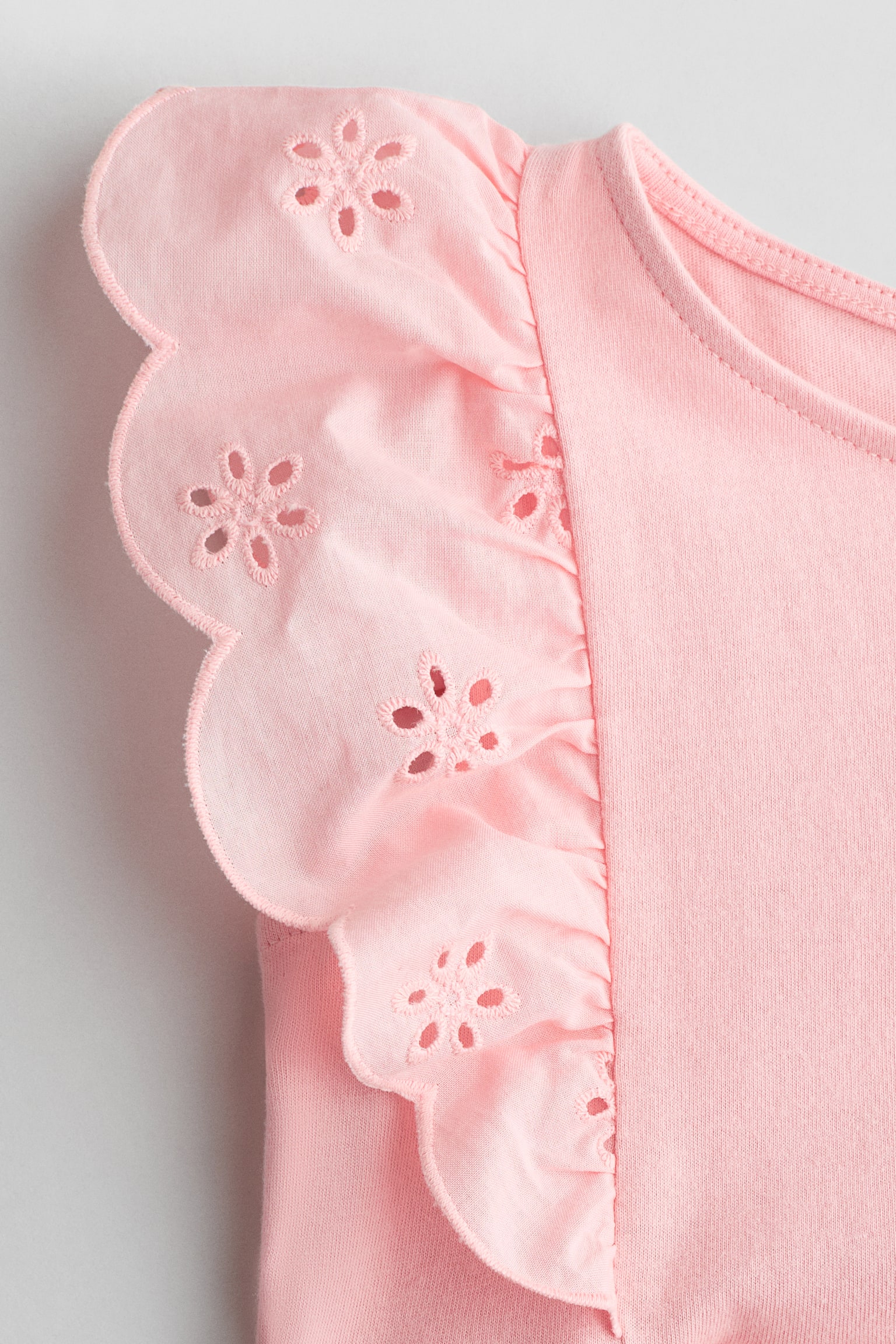 Vestido de algodón con olanes - Rosa claro/Amarillo/Azul marino/Azul claro/Franjas - 2