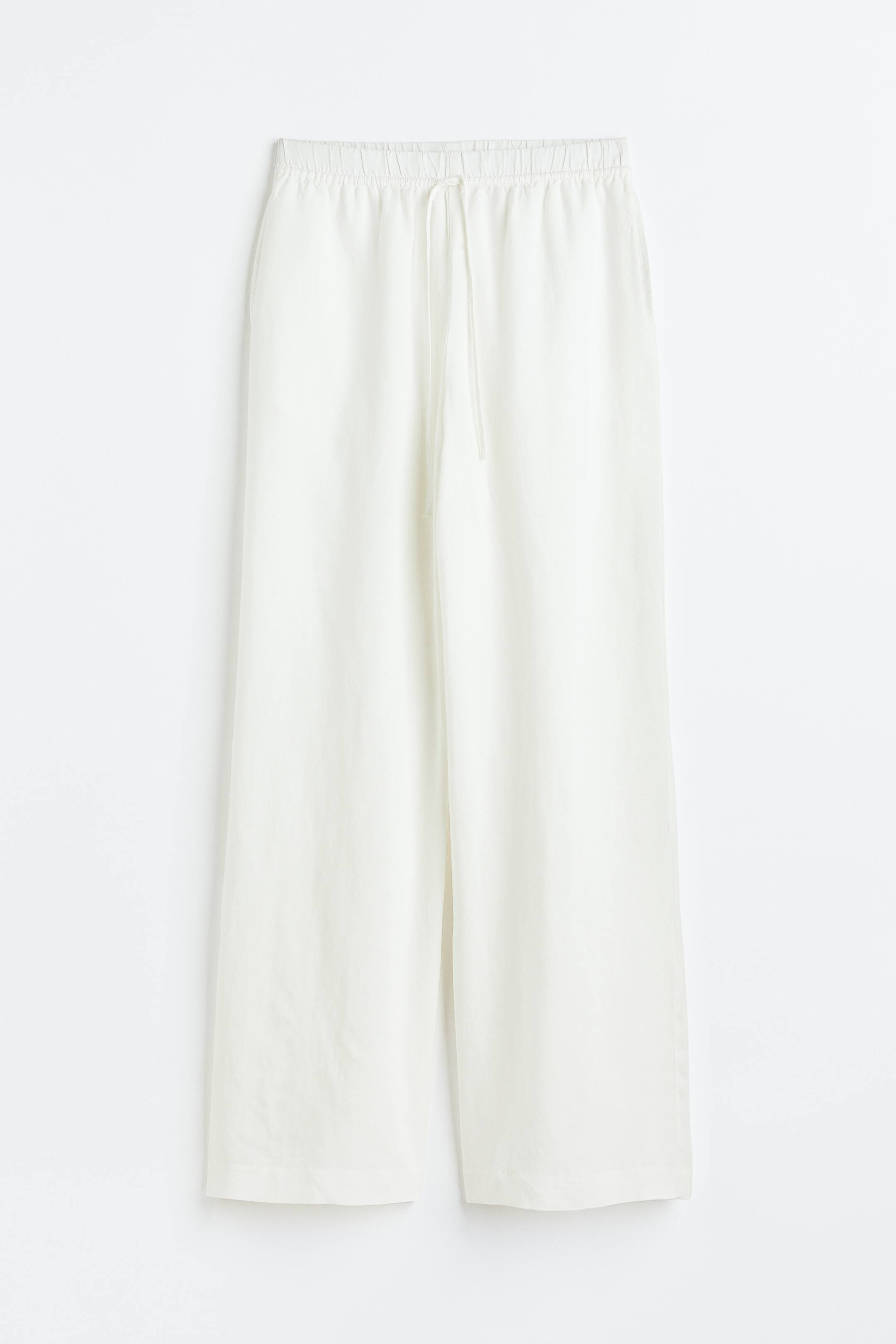 Washed White Drawstring Women's White Drawstring trousers | H&M IN