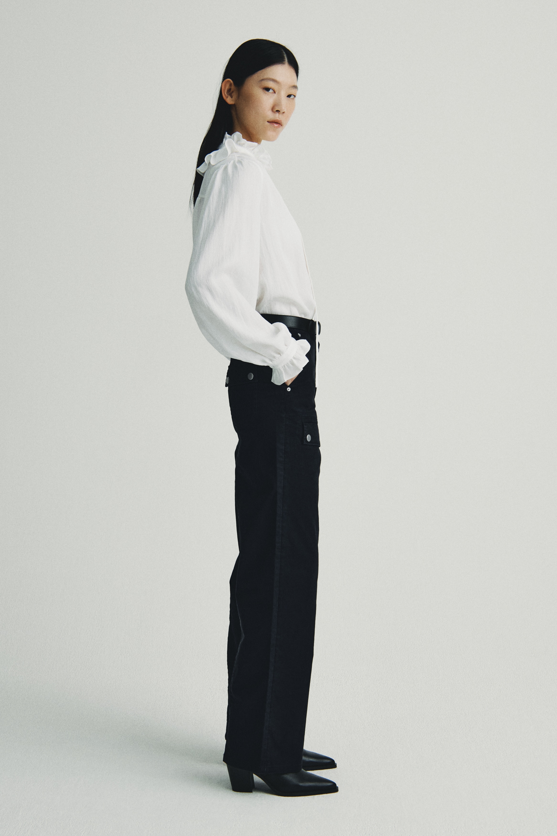 H & M - カーゴパンツ - ブラック H & M - カーゴパンツ - ブラック