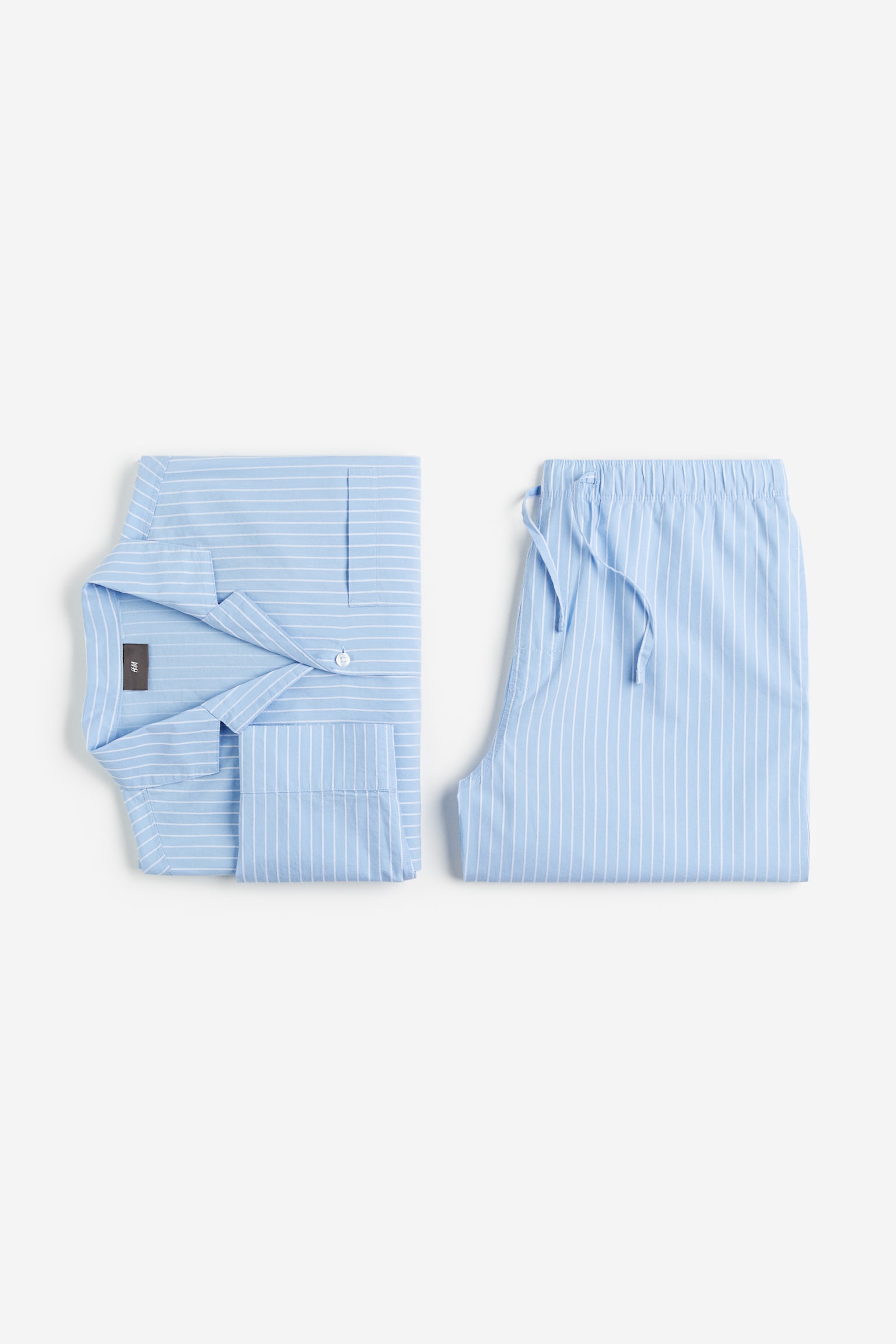 Poplin pyjamas - Light blue/White striped - 2