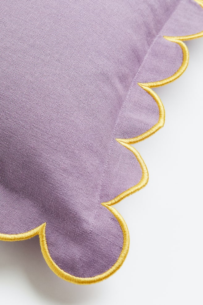 Linen-blend cushion cover - Purple/Yellow/Beige - 2