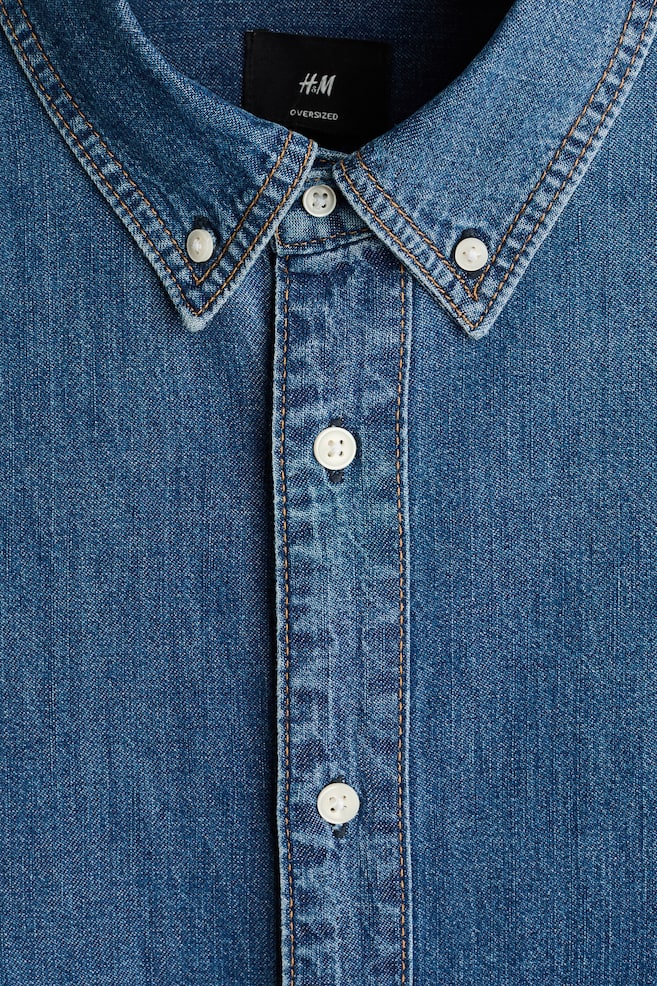 Oversized Denim Shirt - Denim blue/Denim black - 3
