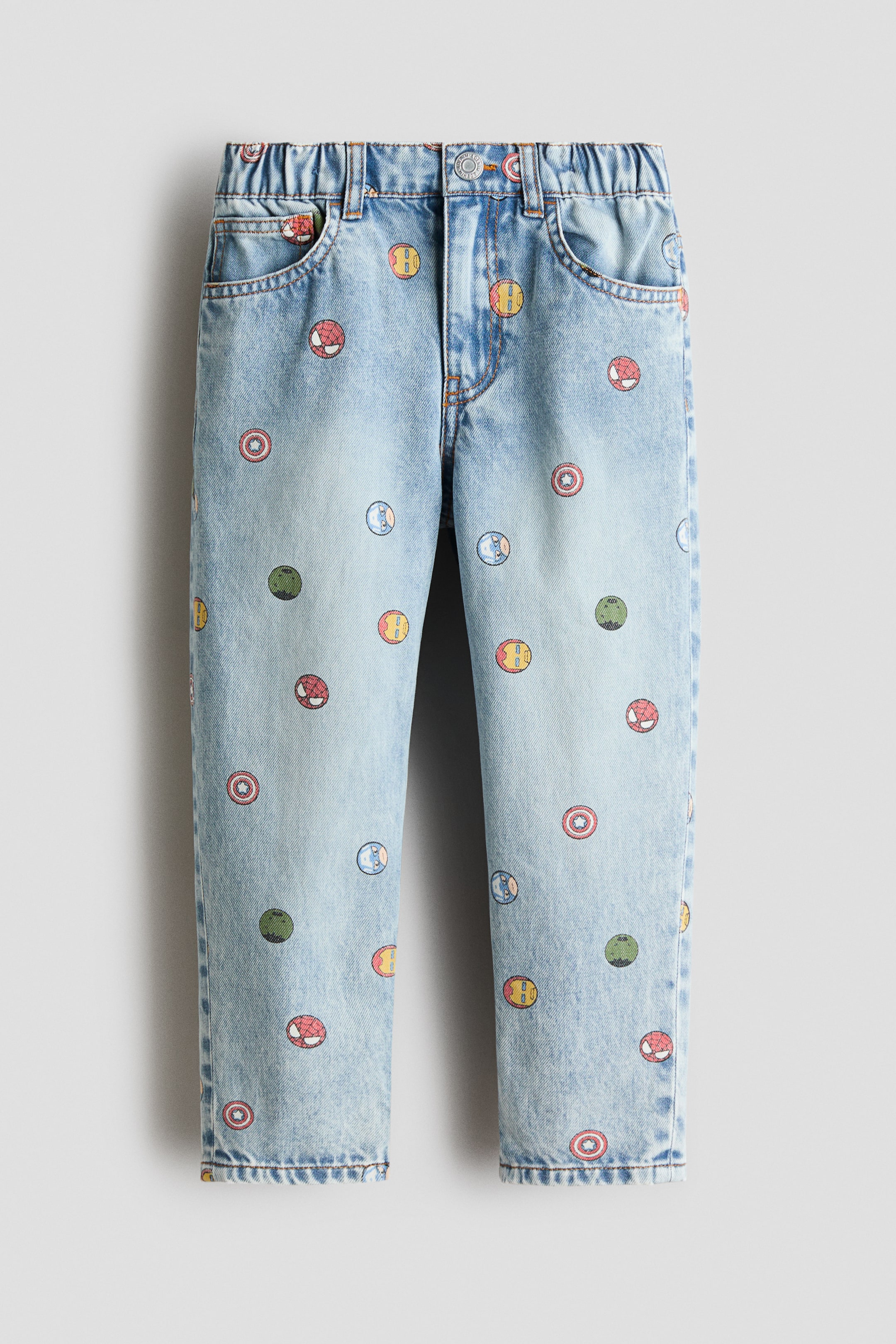 Grotere afbeelding bekijken: Jeans met print Regular Fit - Licht denimblauw/Marvel Comics - KINDEREN | H&M BE 1