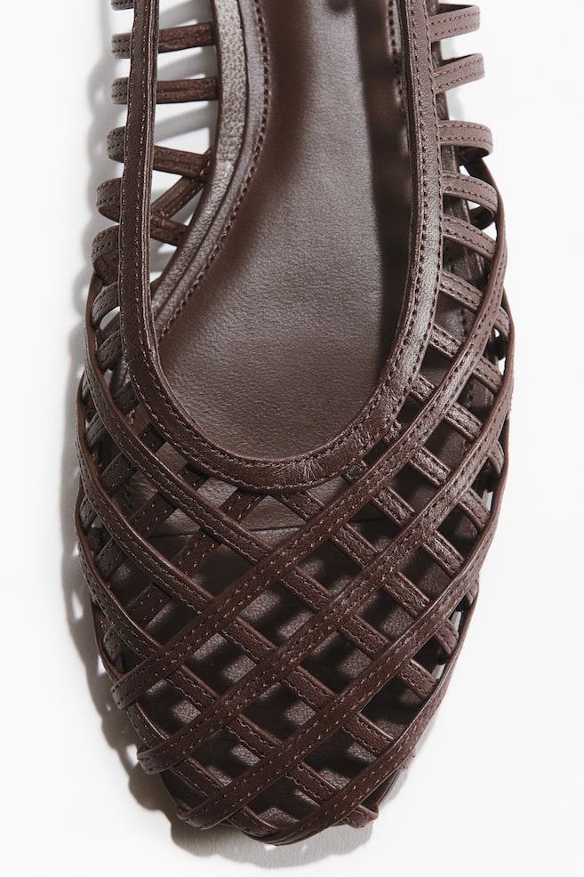 Leather slingbacks-Dark brown - 3