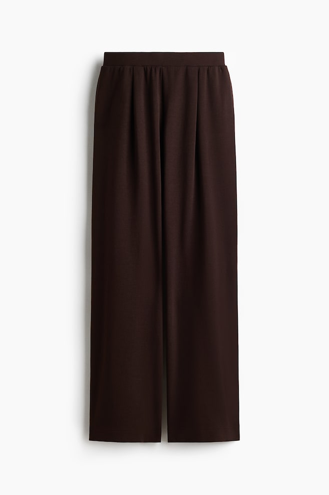 Wide interlock joggers - Dark brown/Light beige - 1
