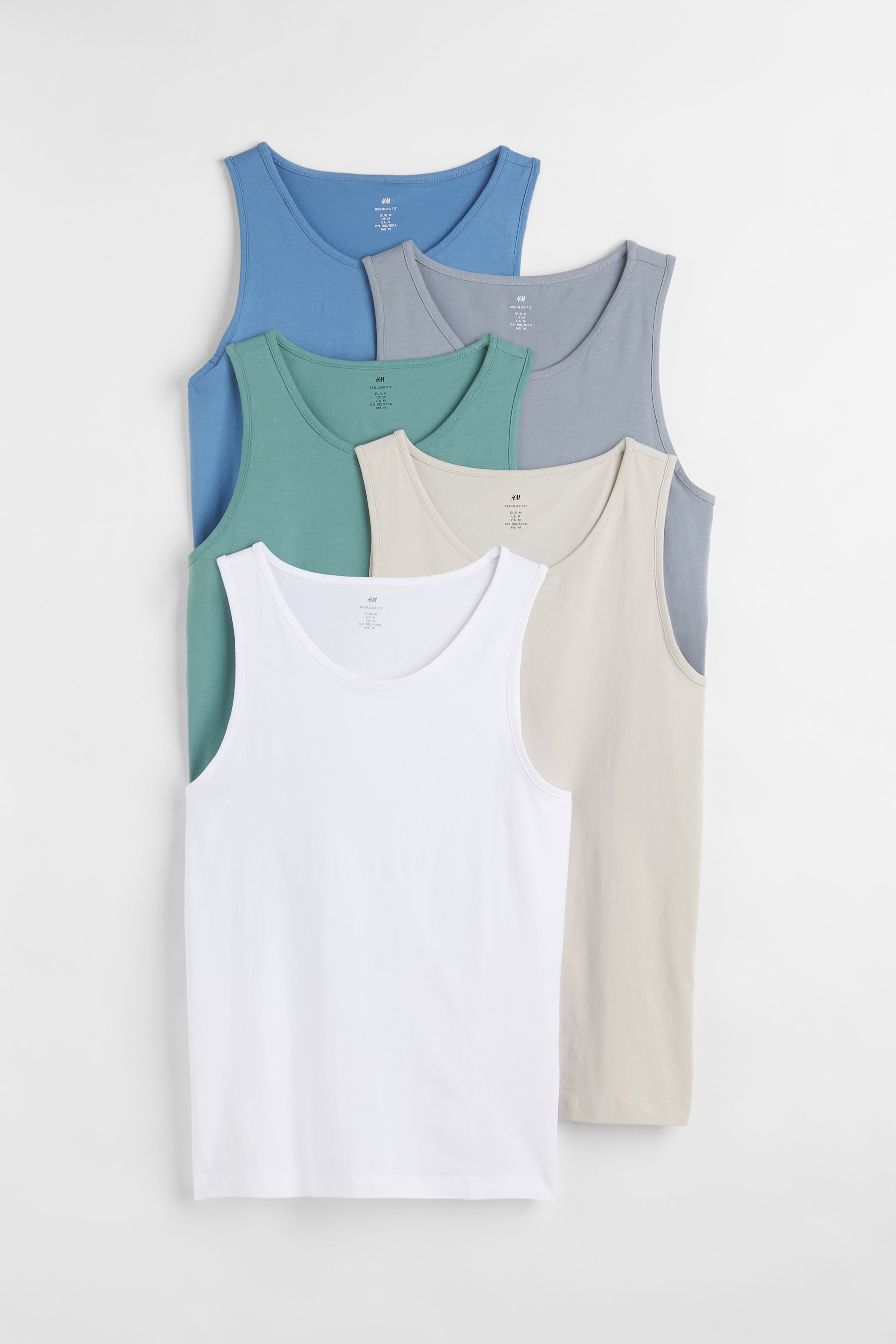 5-pack Regular Fit Tank Tops - Sleeveless - Regular length - Light 