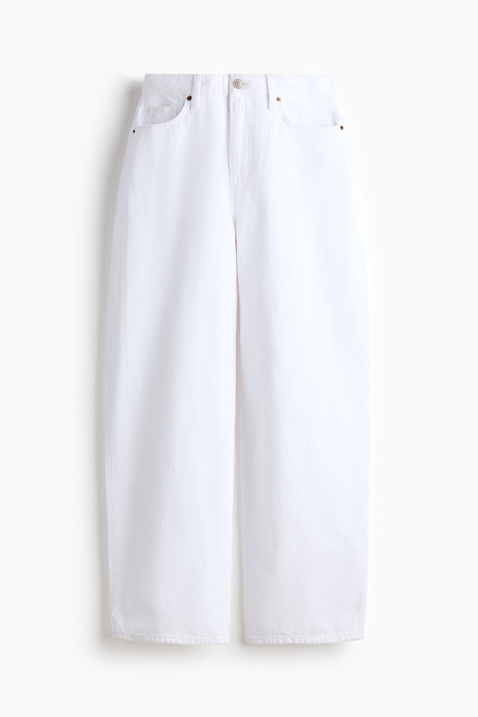 Curvy Fit Baggy High Waist Jeans - White/Light denim blue/Dark denim blue