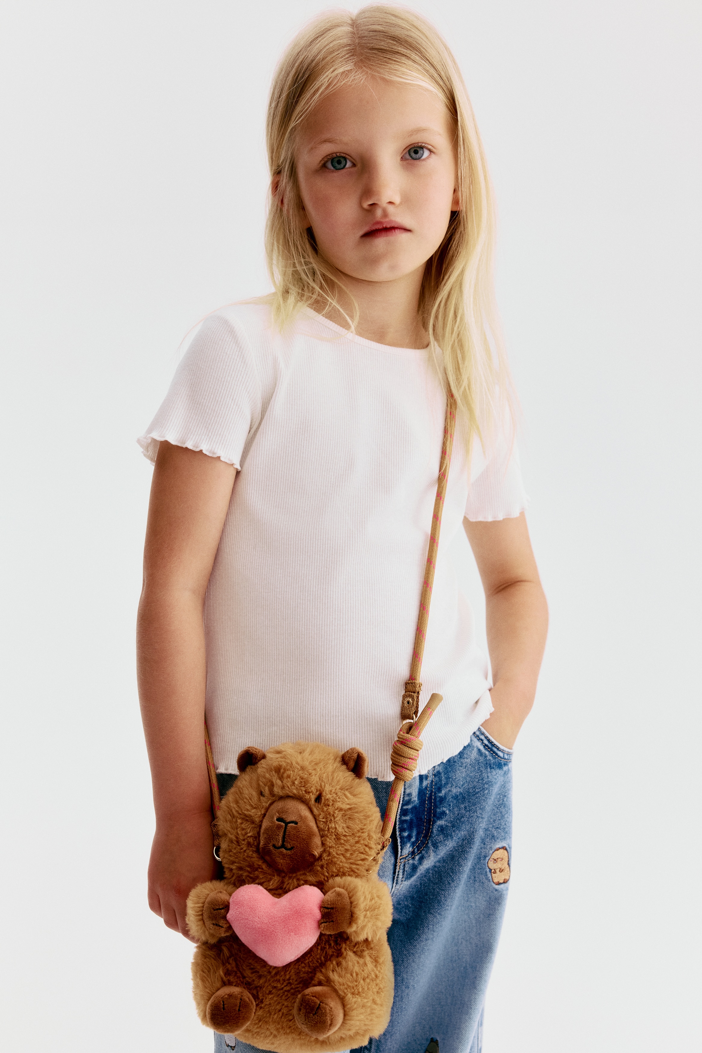 Puszysta torebka crossbody - Brązowy/Kapibara