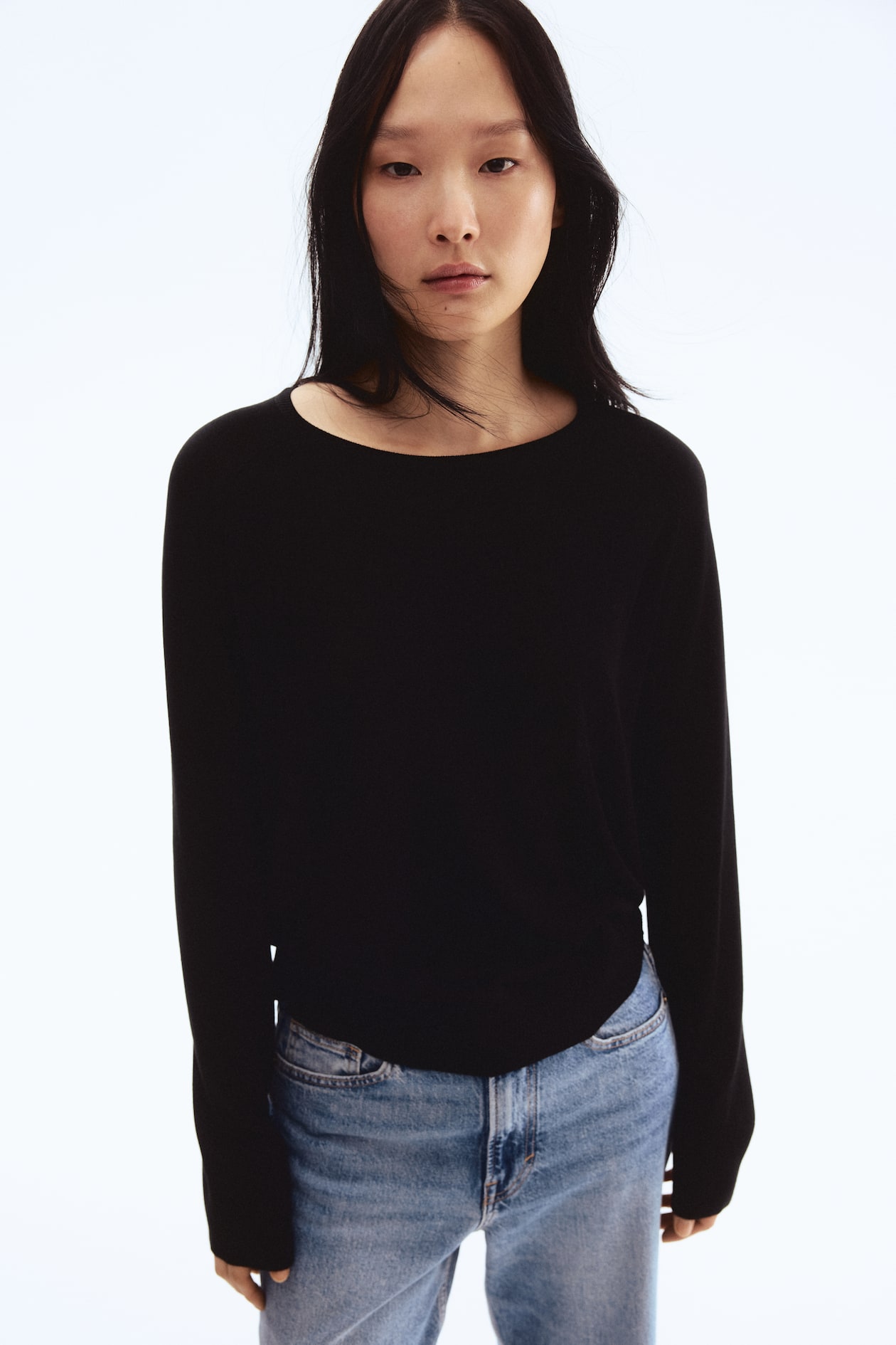 Fine-knit jumper Black Ladies H&M IN