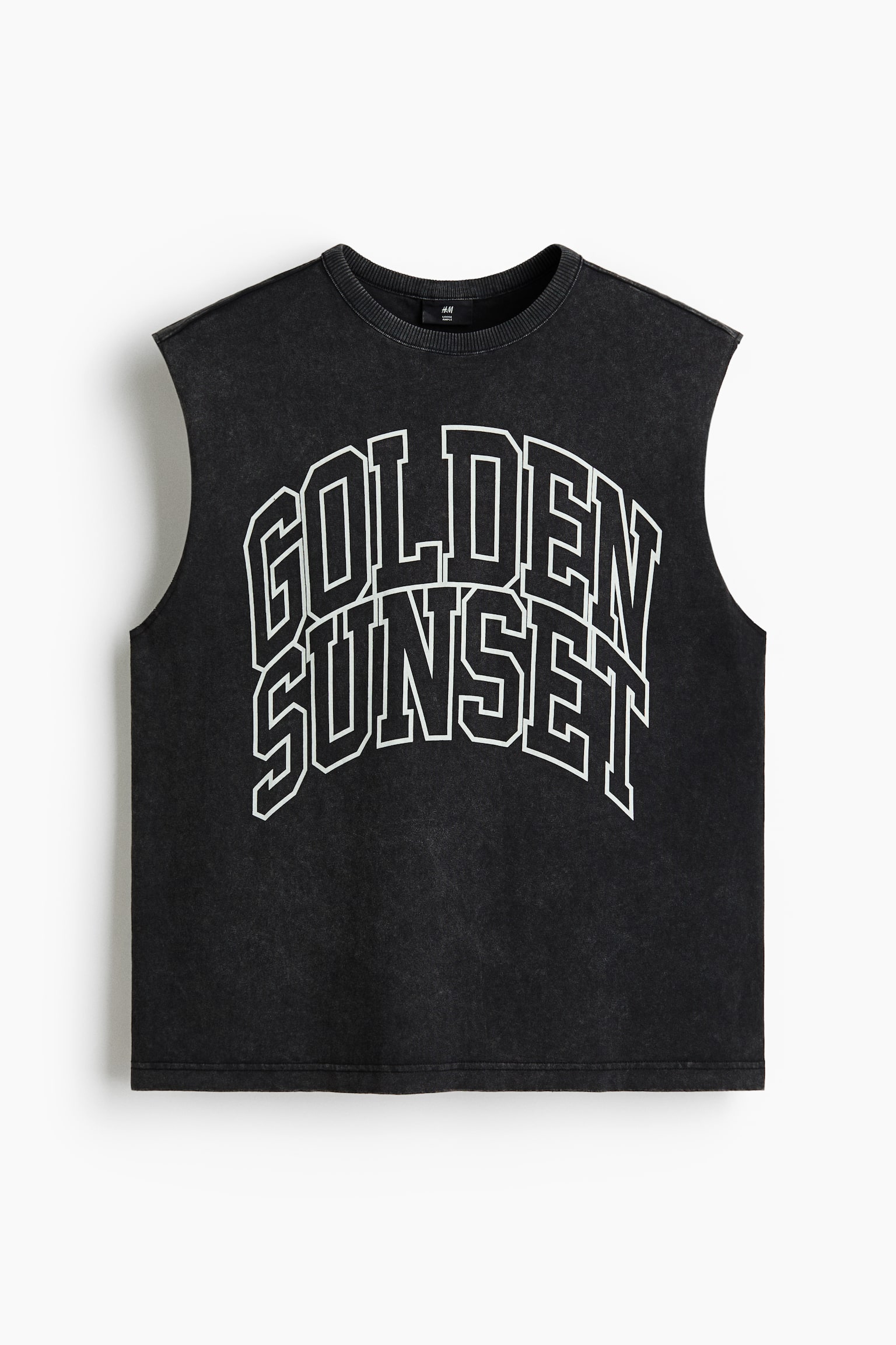 Camiseta sin mangas Loose Fit - Negro/Golden Sunset - 1
