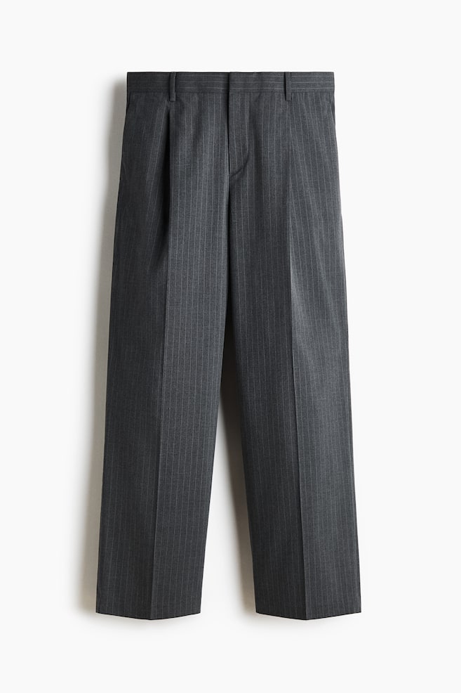 Loose-Fit Tailored Pants - Gray/pinstriped - 1
