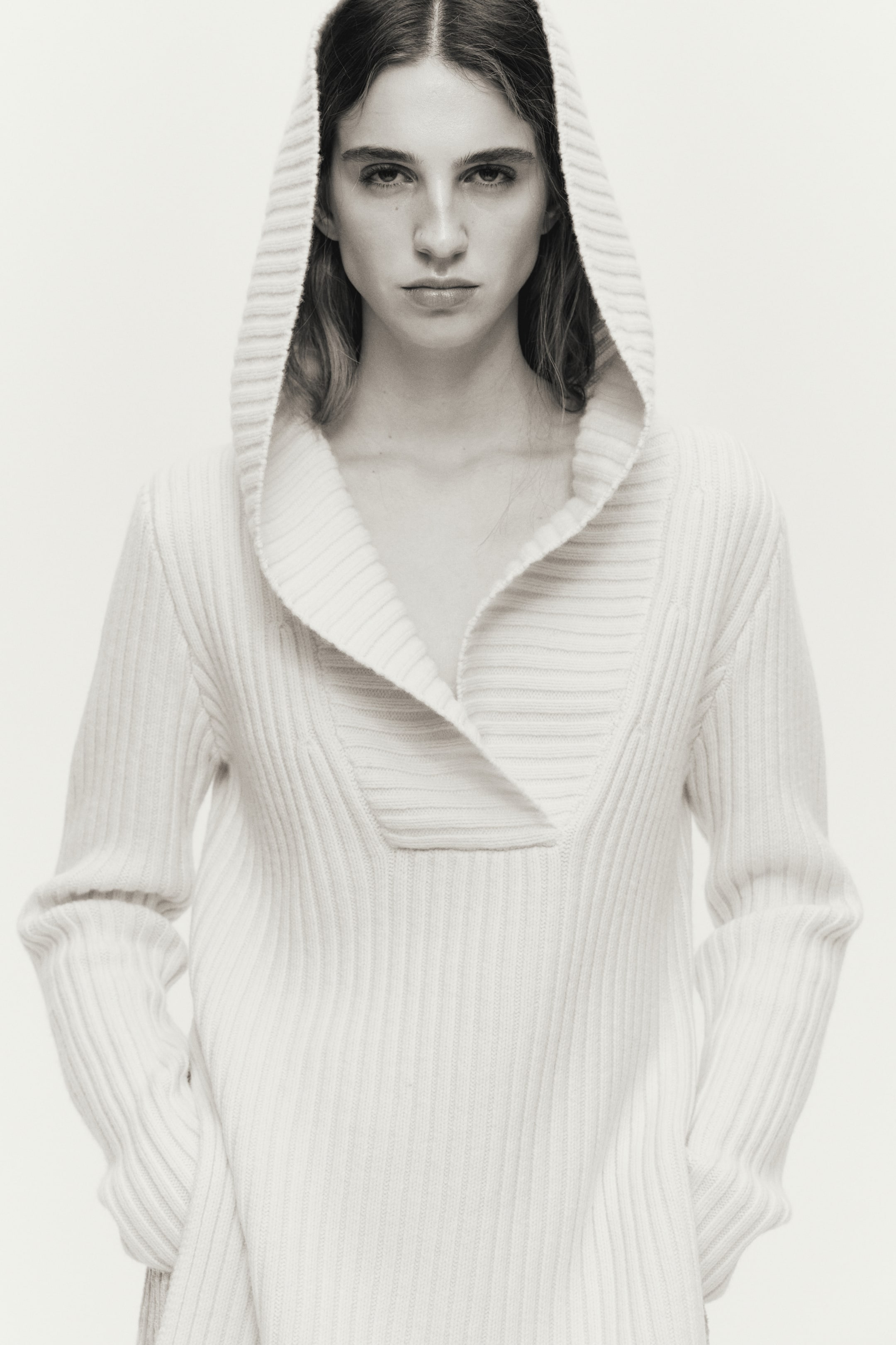 View larger image: Hooded wool jumper - Cream - Ladies | H&M 3