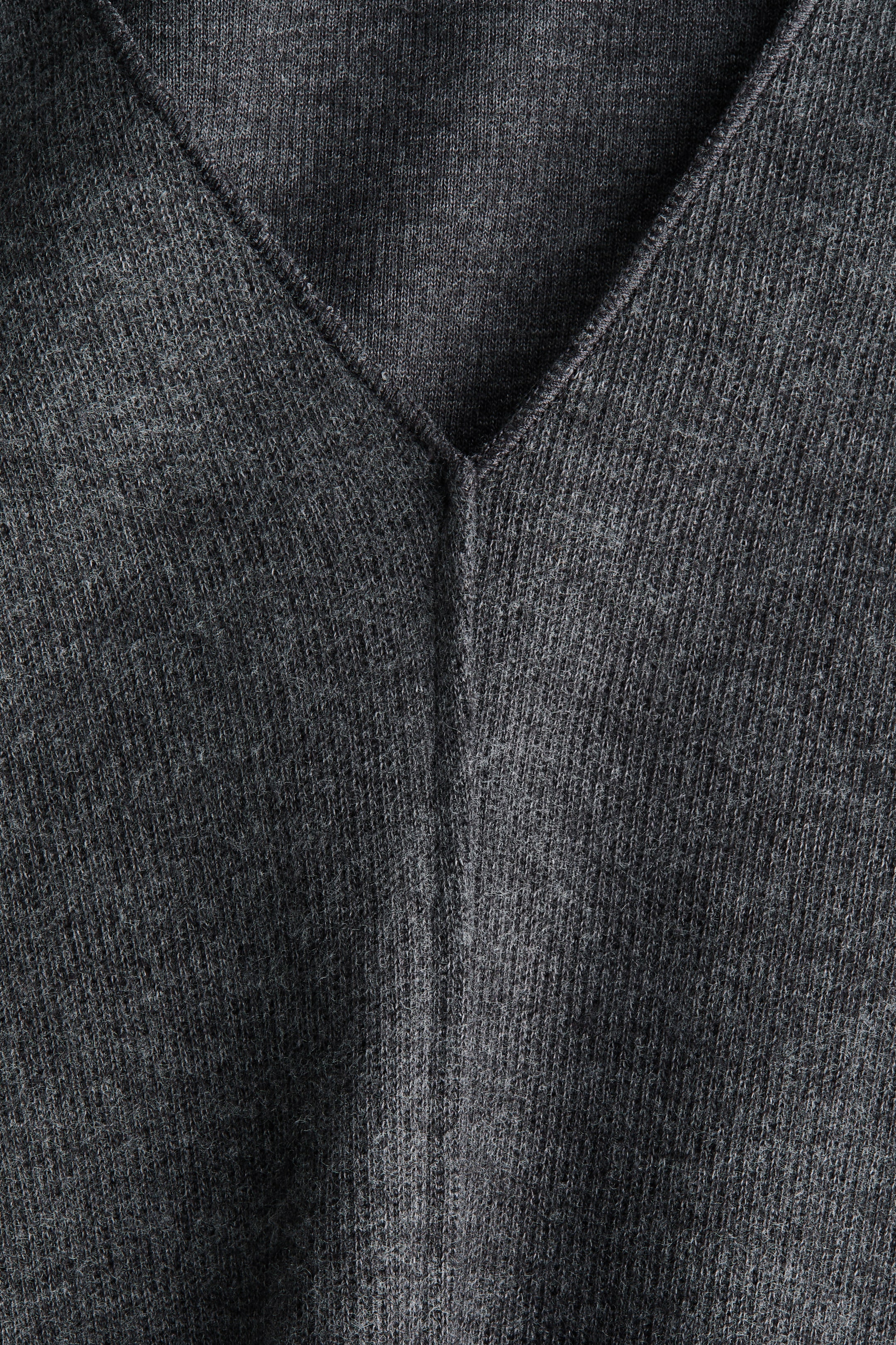 Zobacz większy obraz: Top z dzianiny w prążki - Ciemnoszary melanż - ONA | H&M PL 2