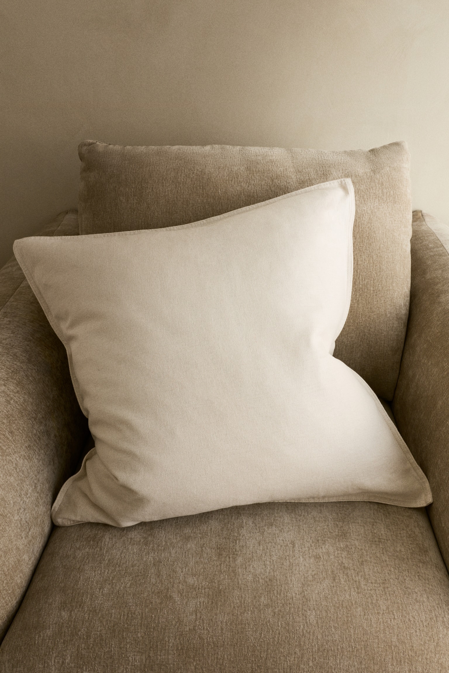 Pudebetræk i hørblanding - Lys beige/Støvet lys rosa/Støvet lyseblå/Mørkebrun - 2