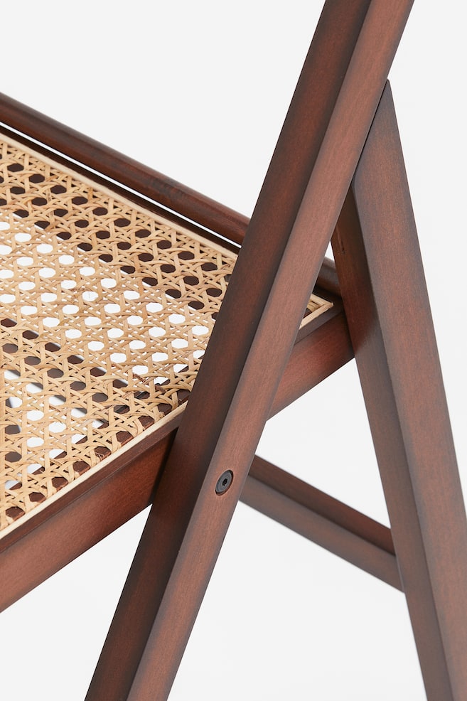 Wooden folding chair - Brown/Rattan/Black/Rattan - 5