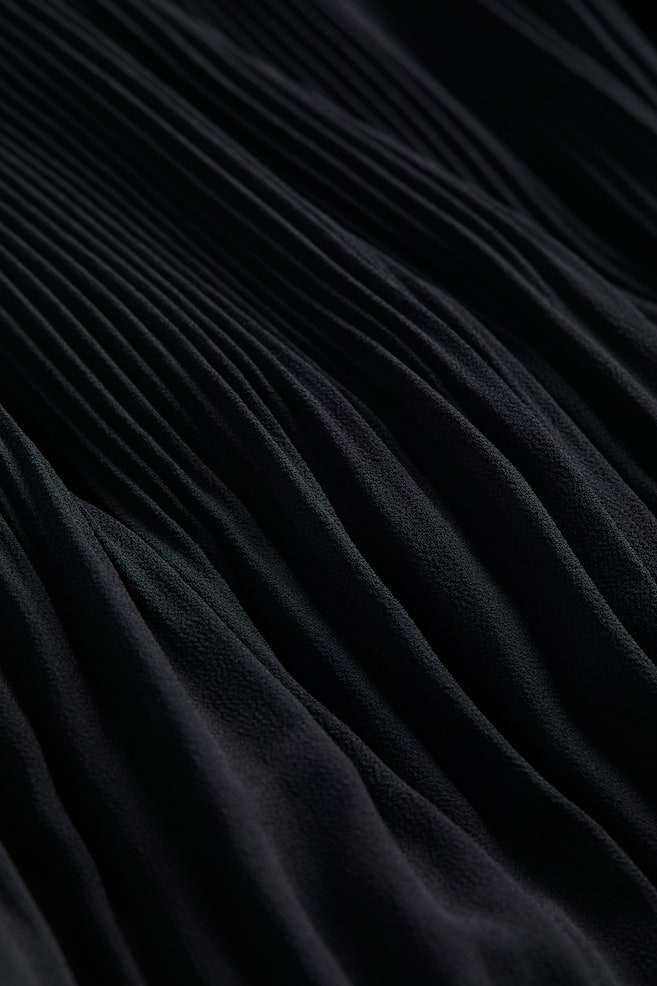 MAMA Pleated chiffon dress - Black - 3