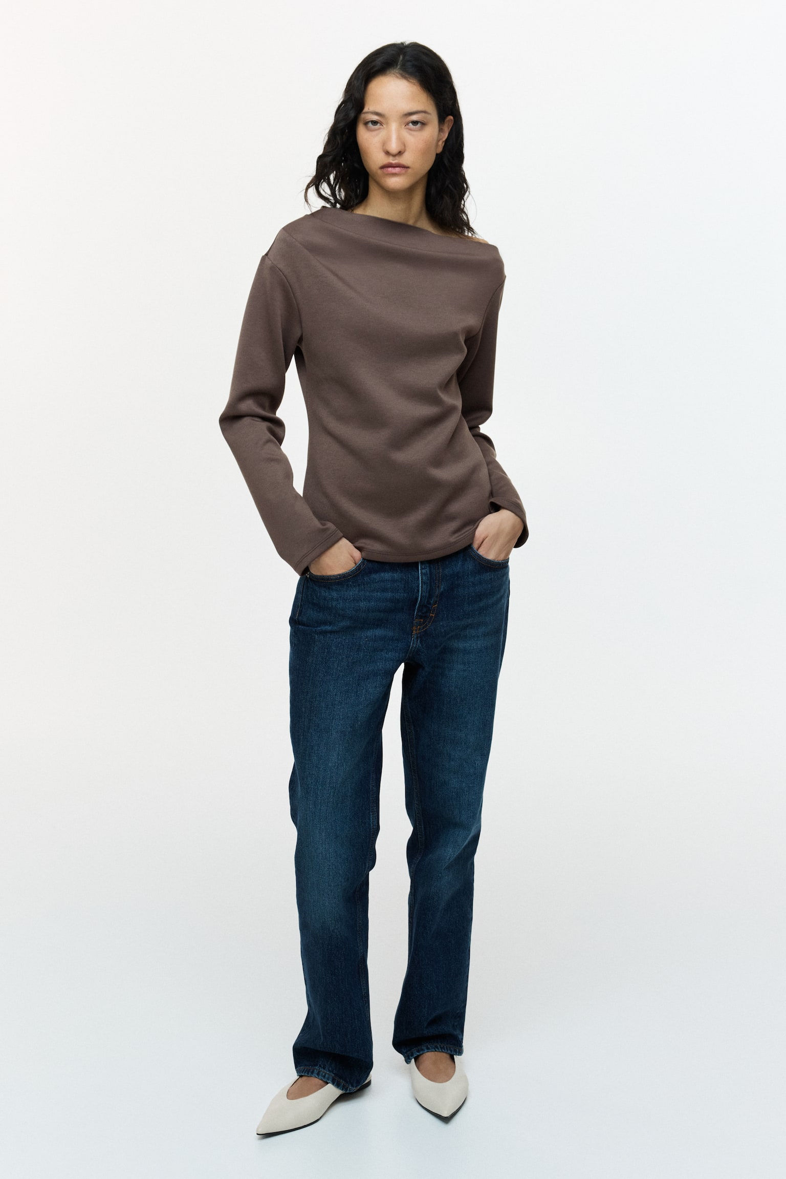 Top asimétrico - Gris pardo oscuro/Blanco/Negro - 5