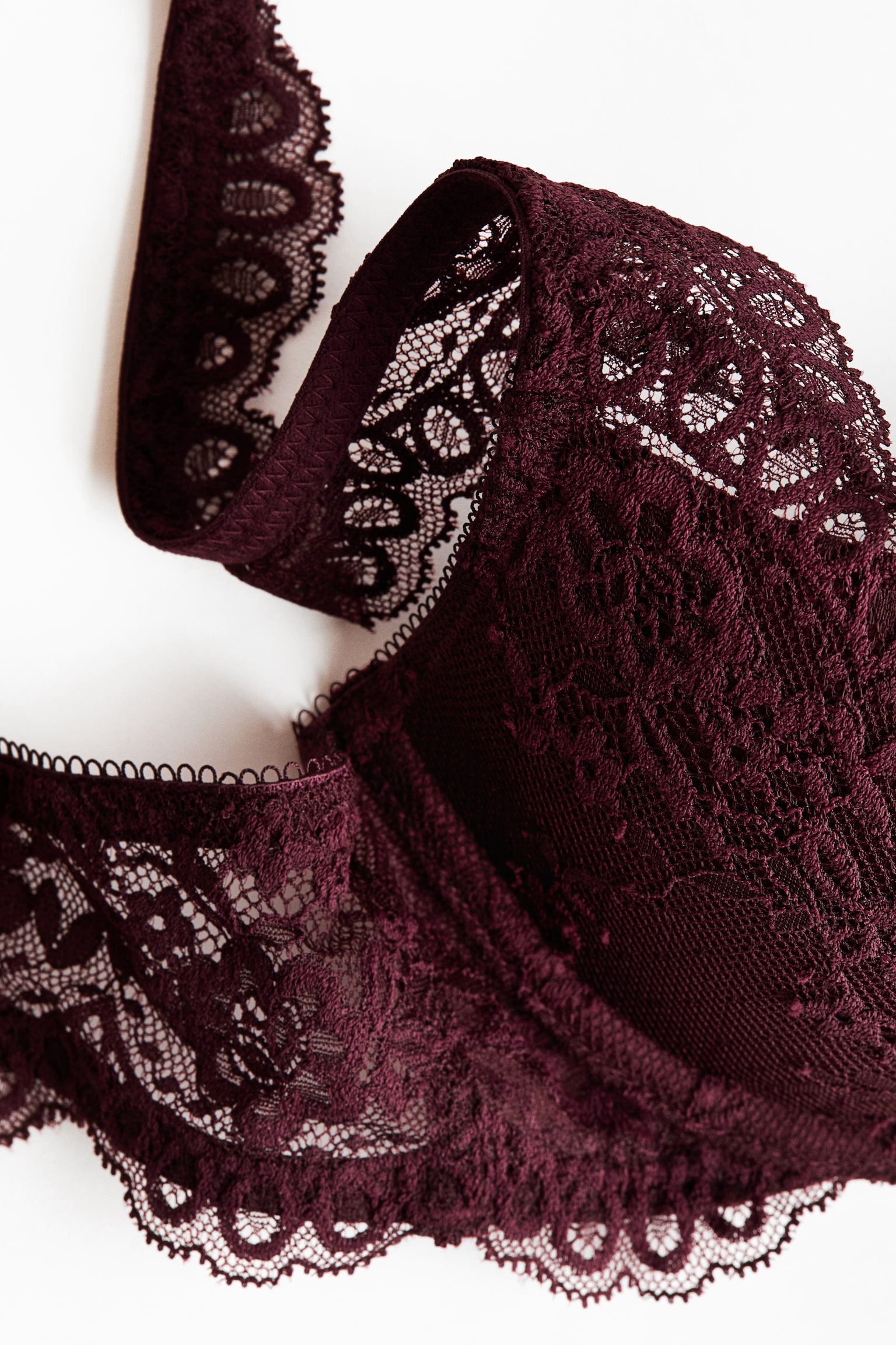 Lace push-up bra - Burgundy/Pale beige - 2