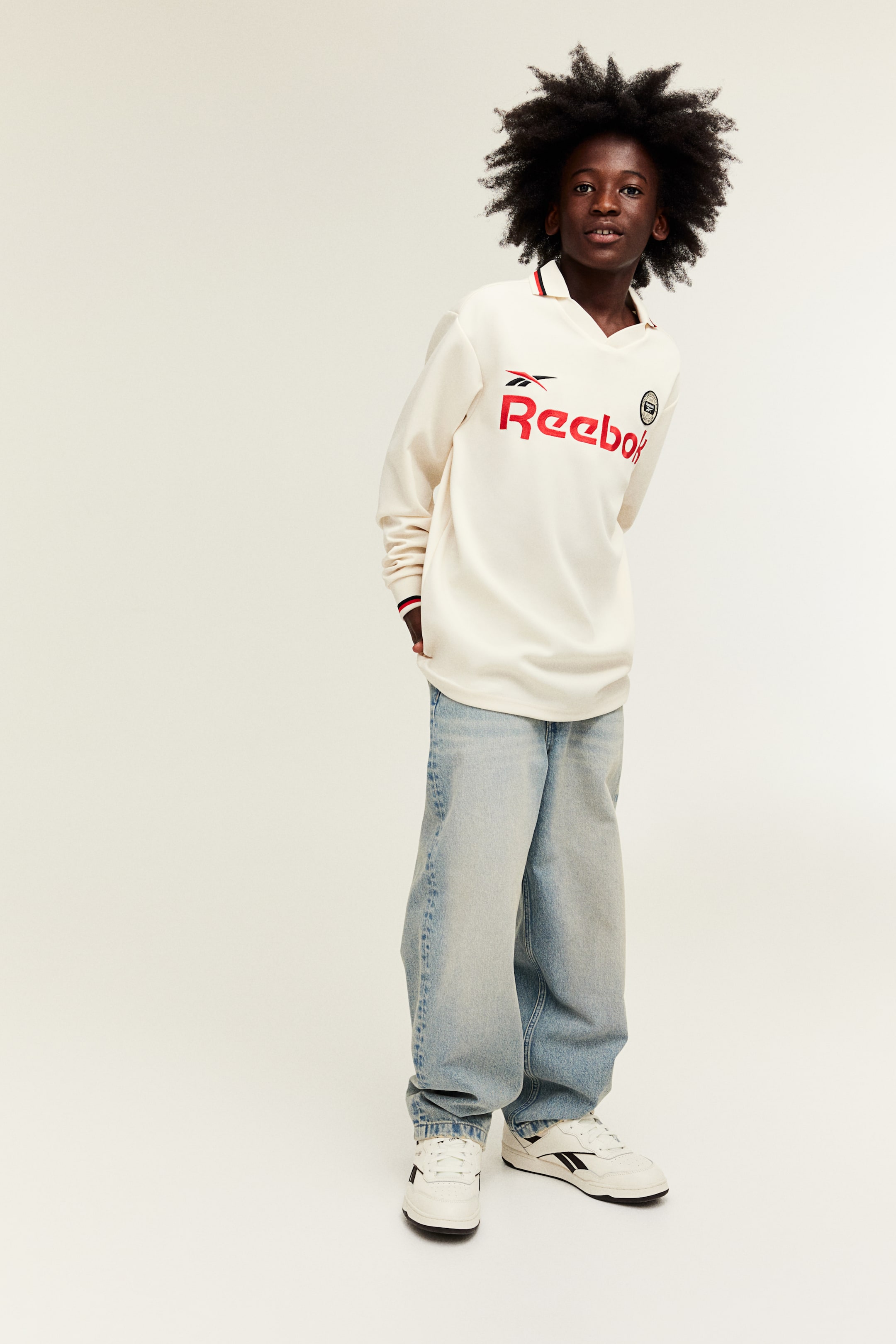 Long-sleeved football shirt - White/Reebok - Kids | H&M GB 4