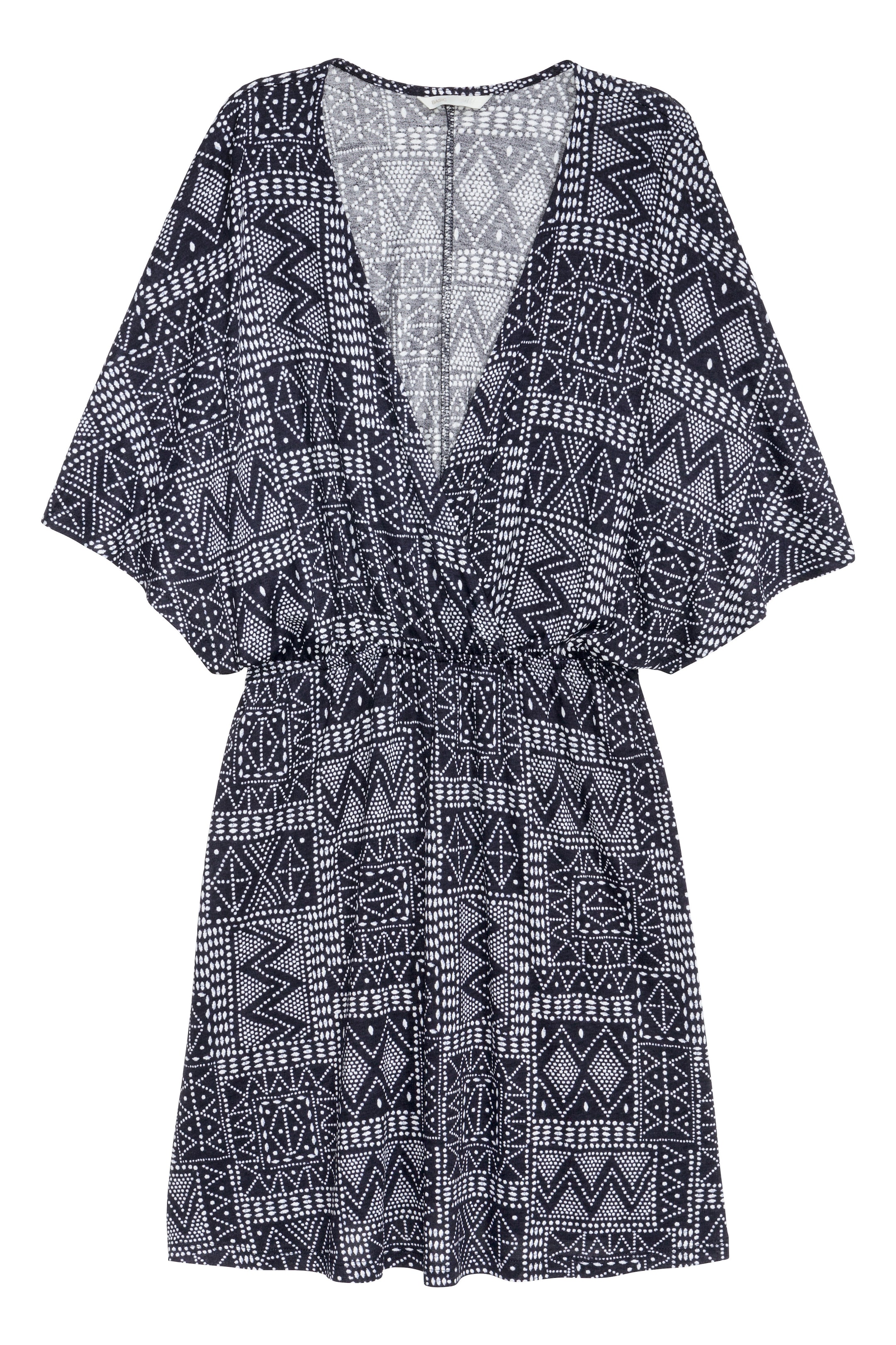 Ver imagem maior: Vestido curto em jersey - Azul escuro/Estampado - SENHORA | H&M PT 1