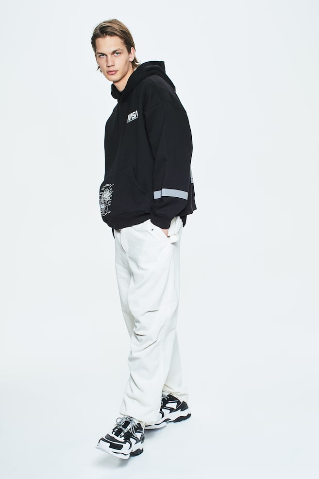 Oversized Fit Printed hoodie - Black/NASA/White/NASA - 5