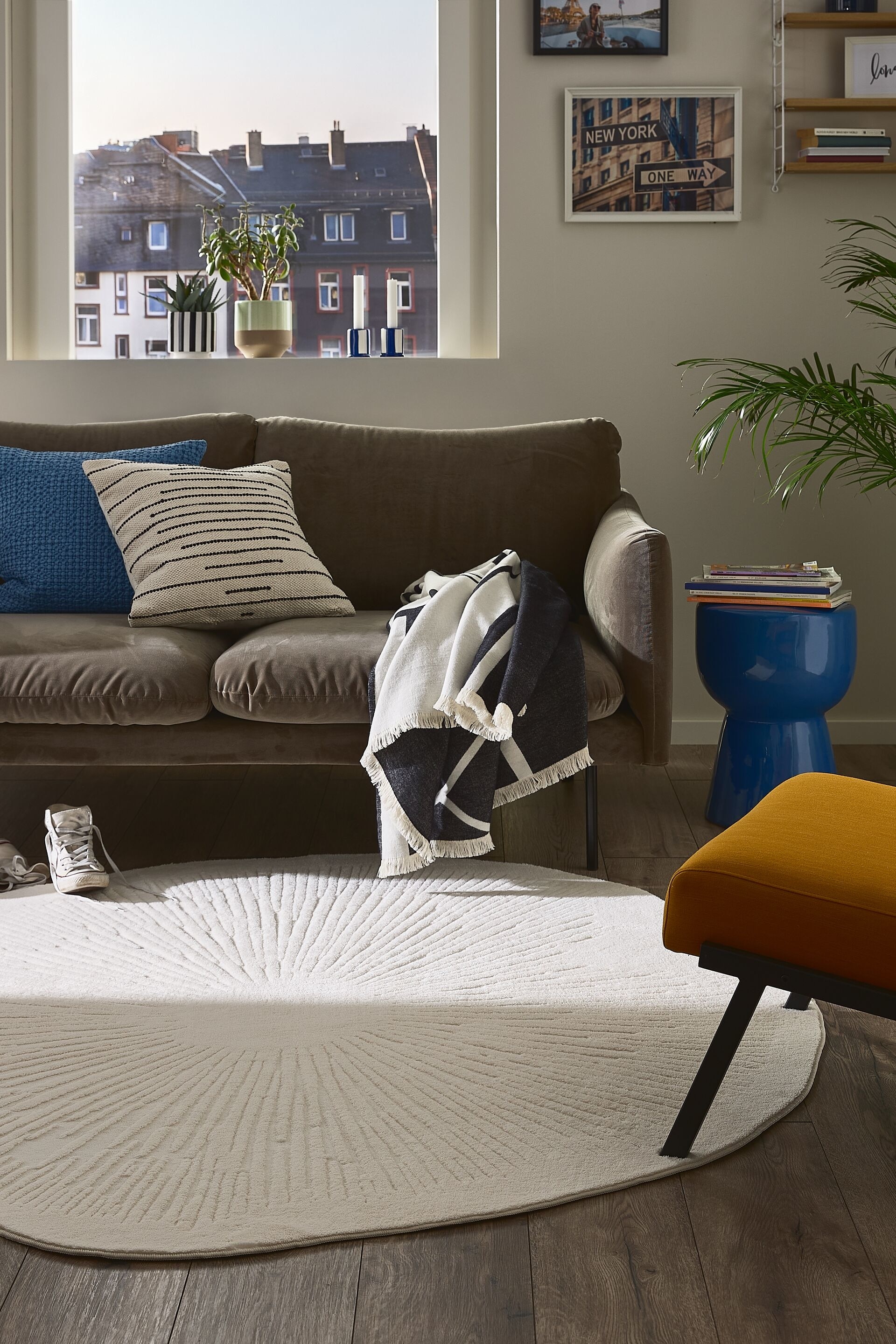 Washable Rug Pam - Cream/Grey