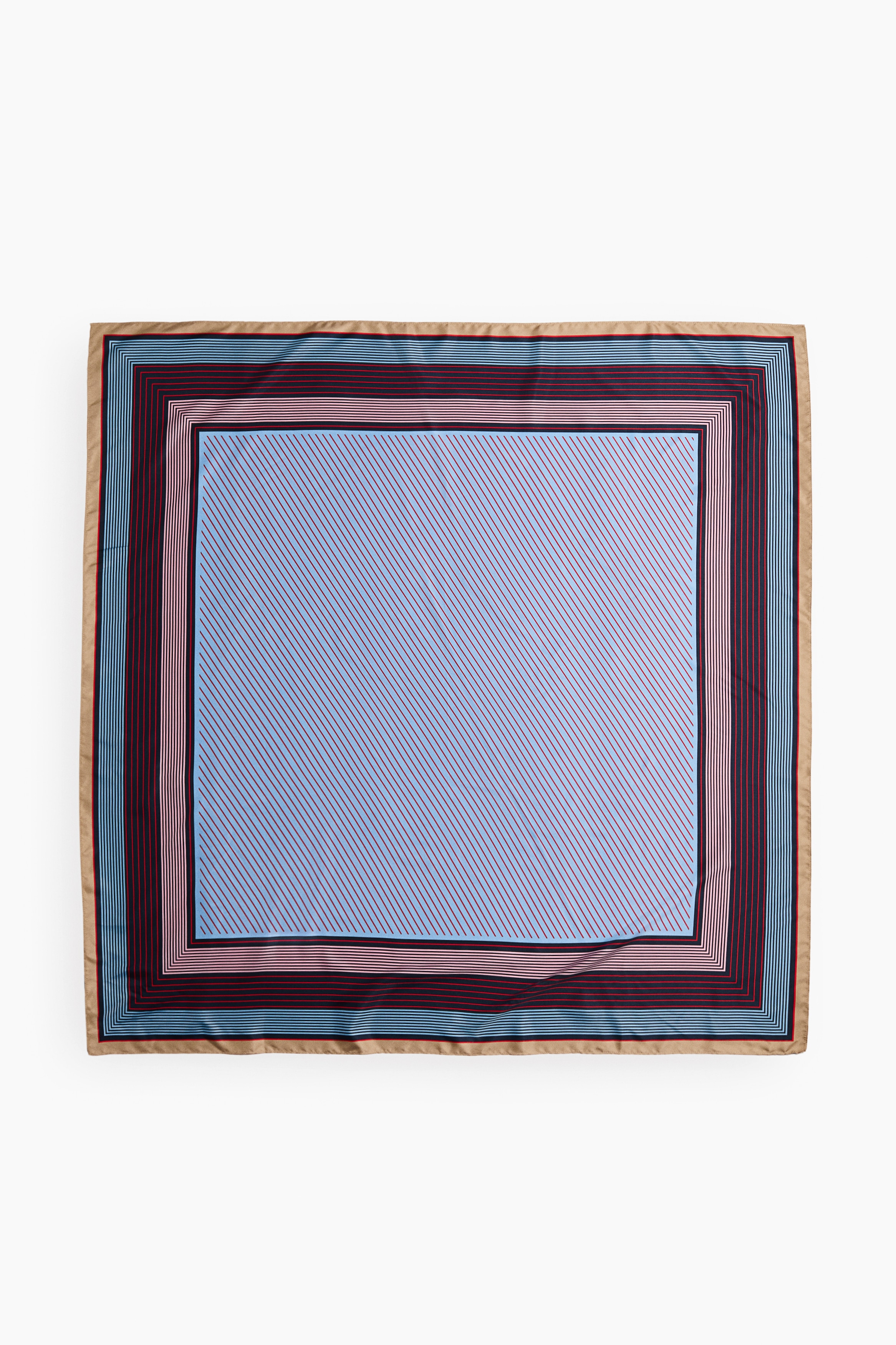 Patterned Scarf - Light blue/red striped/Cream/border print/Navy blue/knots/Bright blue/striped