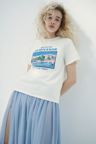 プリント コットンTシャツ