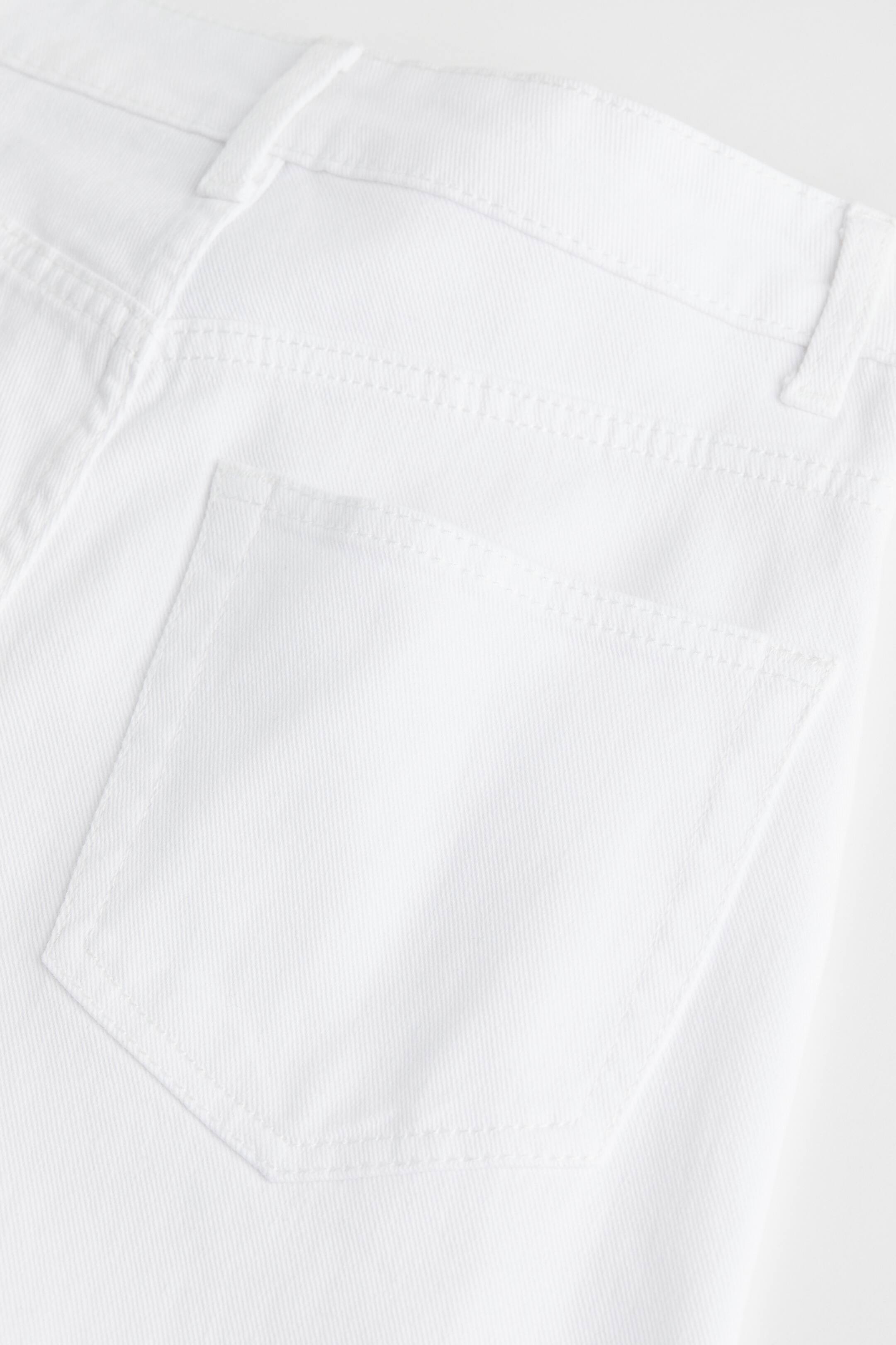 Wide twill trousers - High waist - Long - White - Ladies | H&M GB