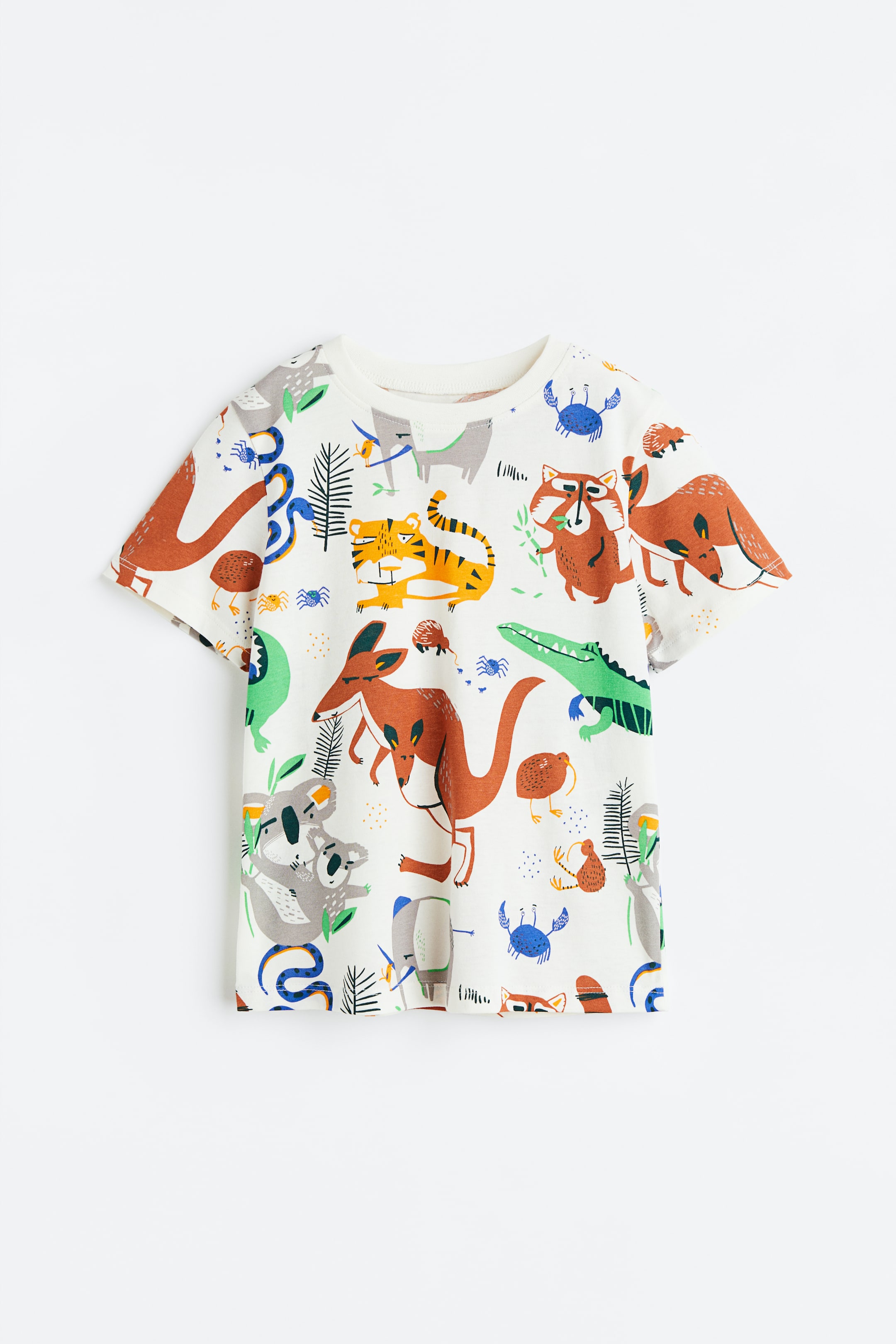 Cotton T-shirt - Natural white/Animals - Kids | H&M GB