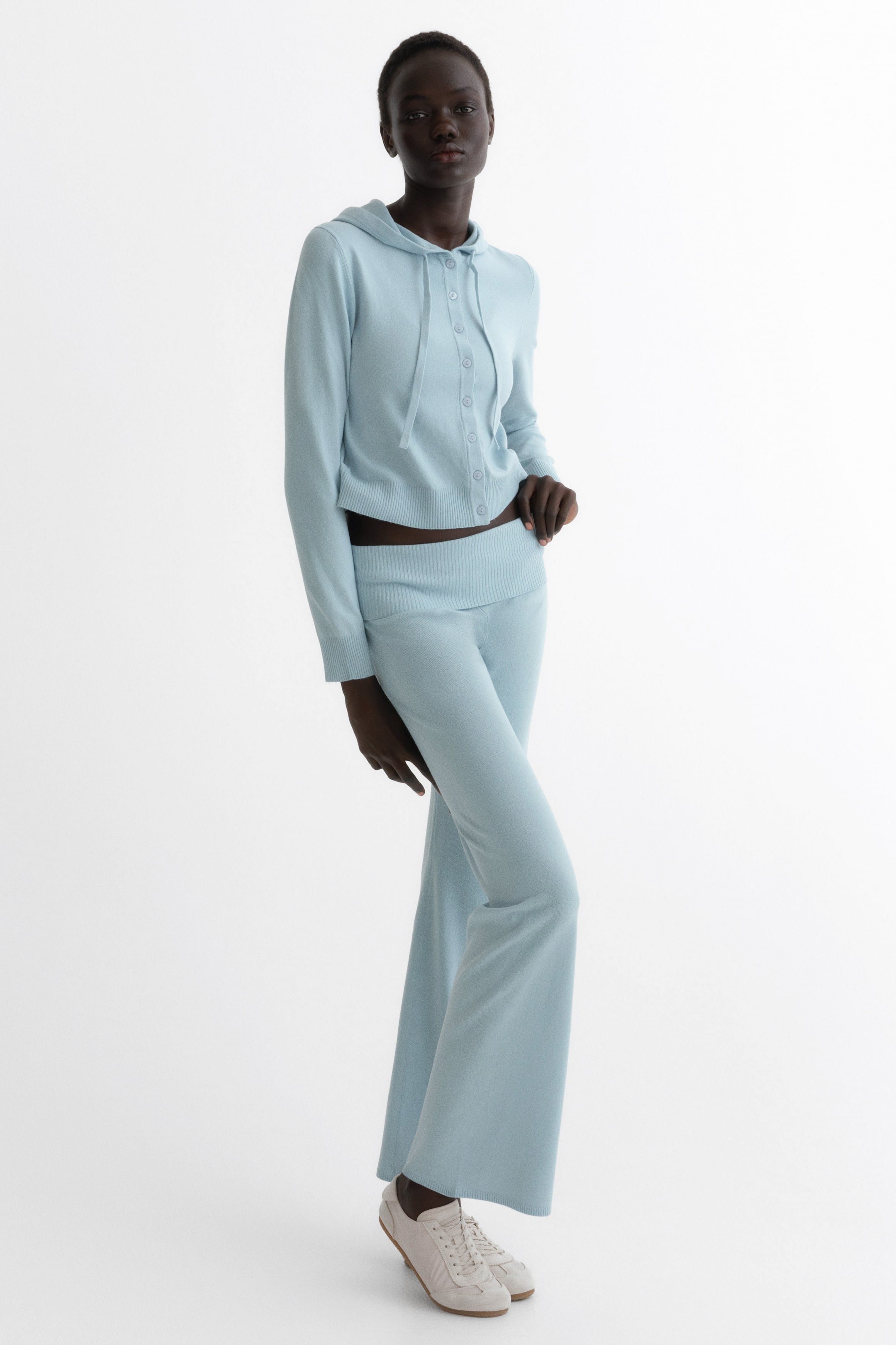 Xem ảnh lớn hơn: Áo cardigan có mũ - Màu xanh dương nhạt - Ladies | H&M VN 2