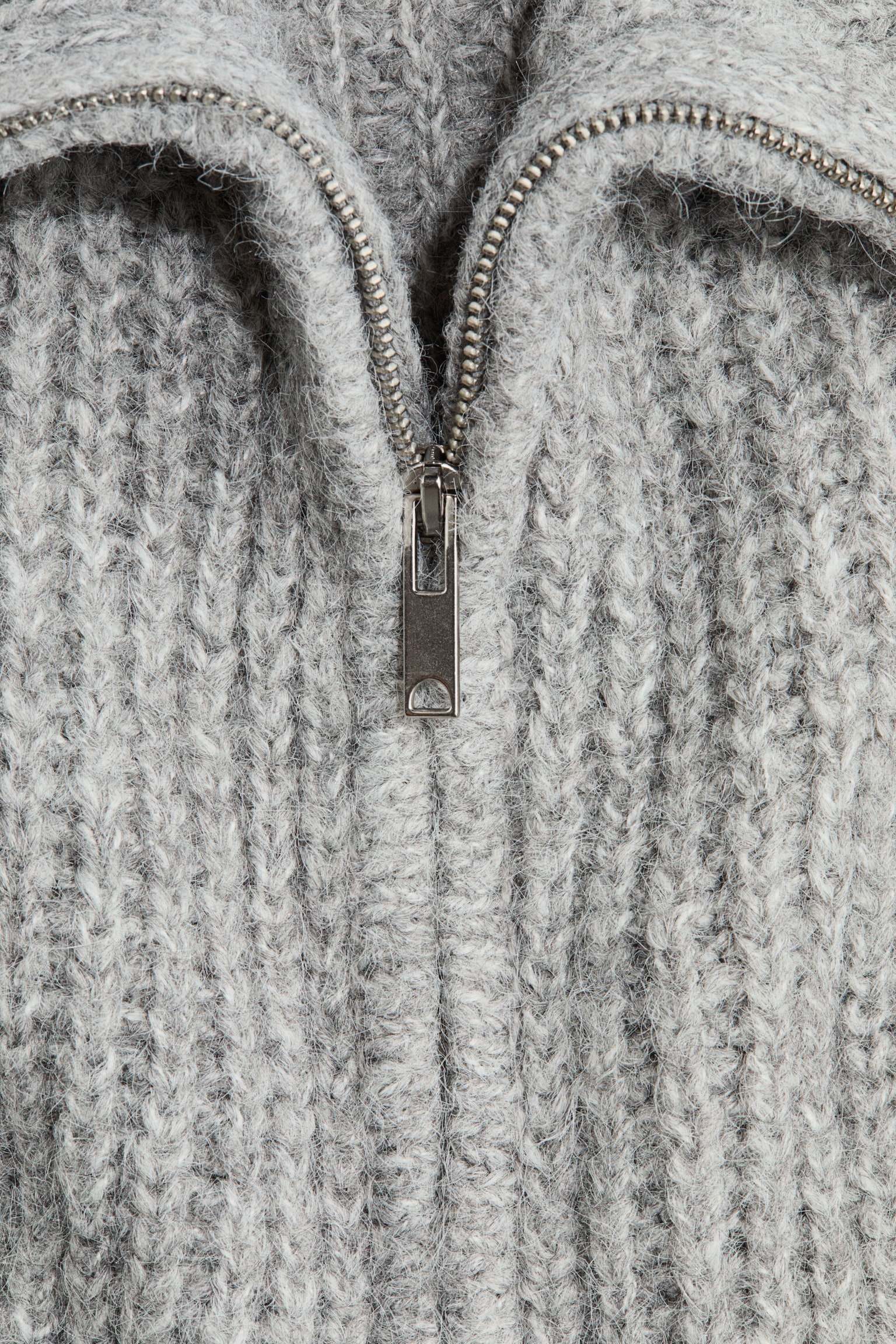 Zip-through cardigan - Light grey marl/Light beige/Light turquoise - 7