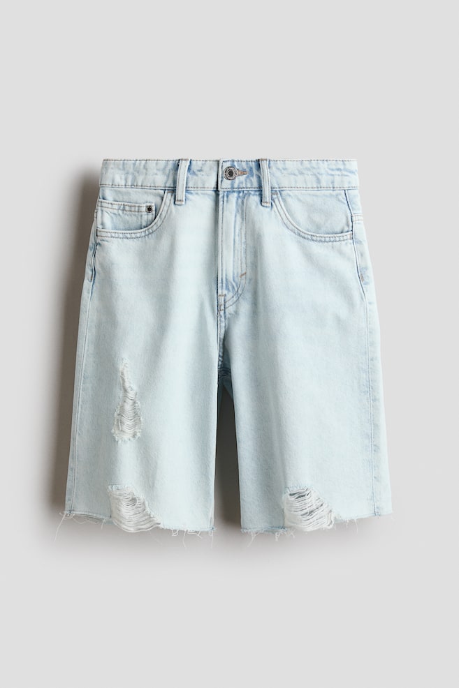 Short Baggy Fit en denim - Bleu denim clair/Gris foncé/Bleu denim clair/Bleu denim clair - 1