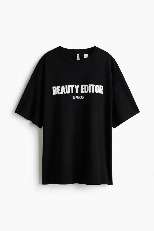 Oversized Printed T-Shirt - Black/Condé Nast Glamour/White/Condé Nast Glamour/Yellow/Hotel Nuevo Mundo/Cream/Nice/Cream/Condé Nast Traveler/White/Condé Nast Traveler/Raspberry red/Primal Scream/Cream/The Rolling Stones/Green/The Smashing Pumpkins/Dark gray/Pink Floyd/Light beige/Sabrina Carpenter - 1
