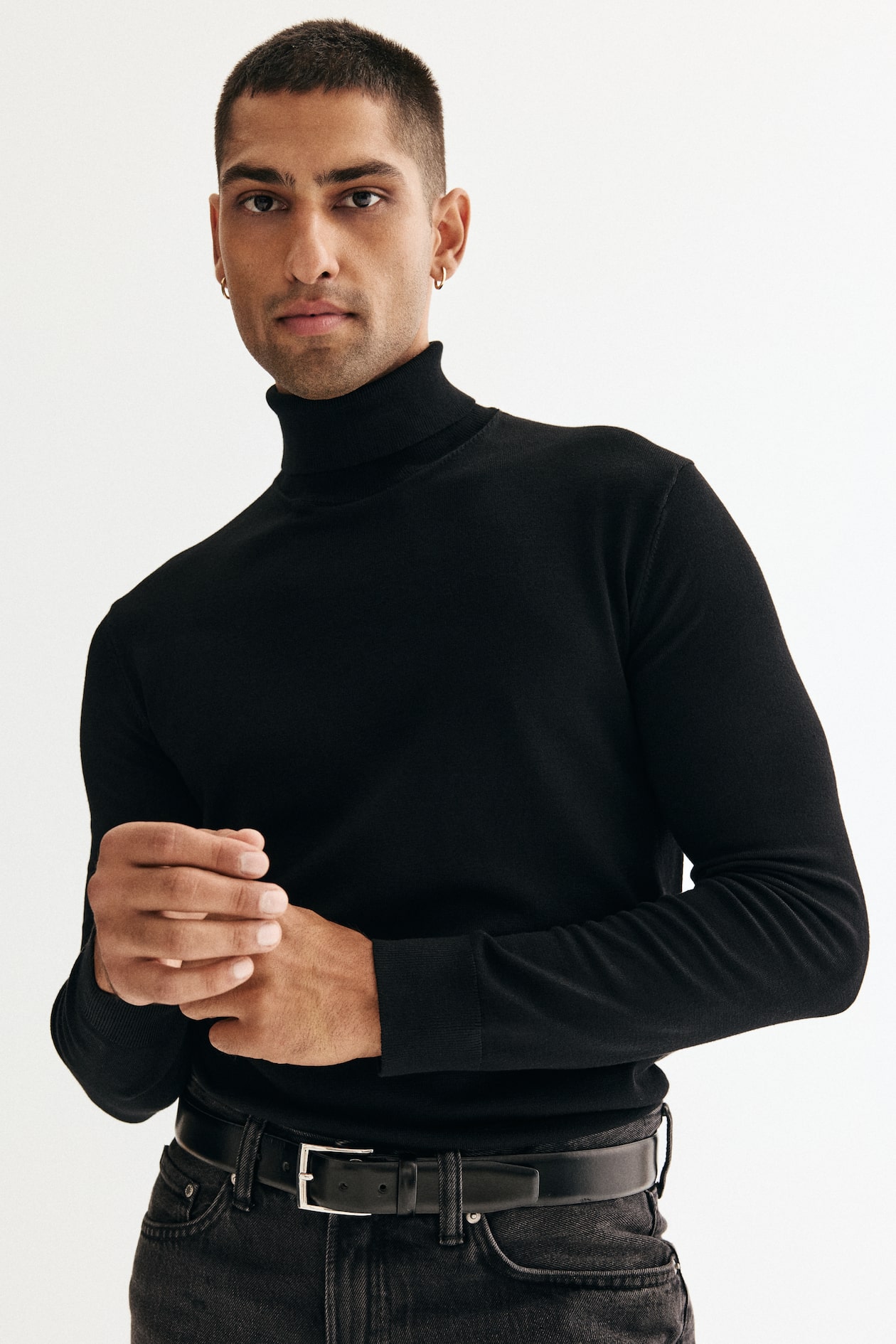 Regular-Fit Turtleneck Sweater Black Men H&M PH