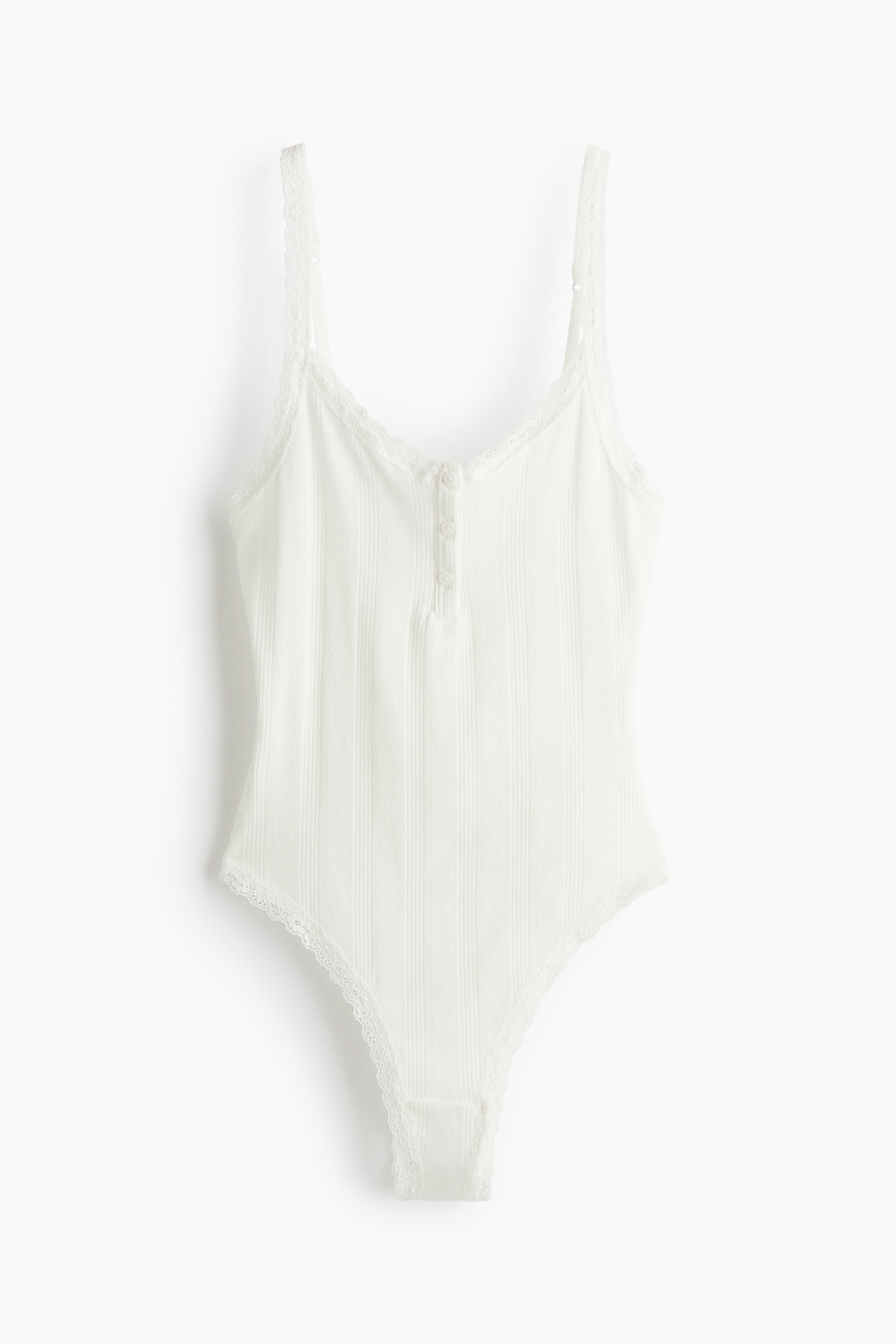 Body em pointelle de algodão - Branco