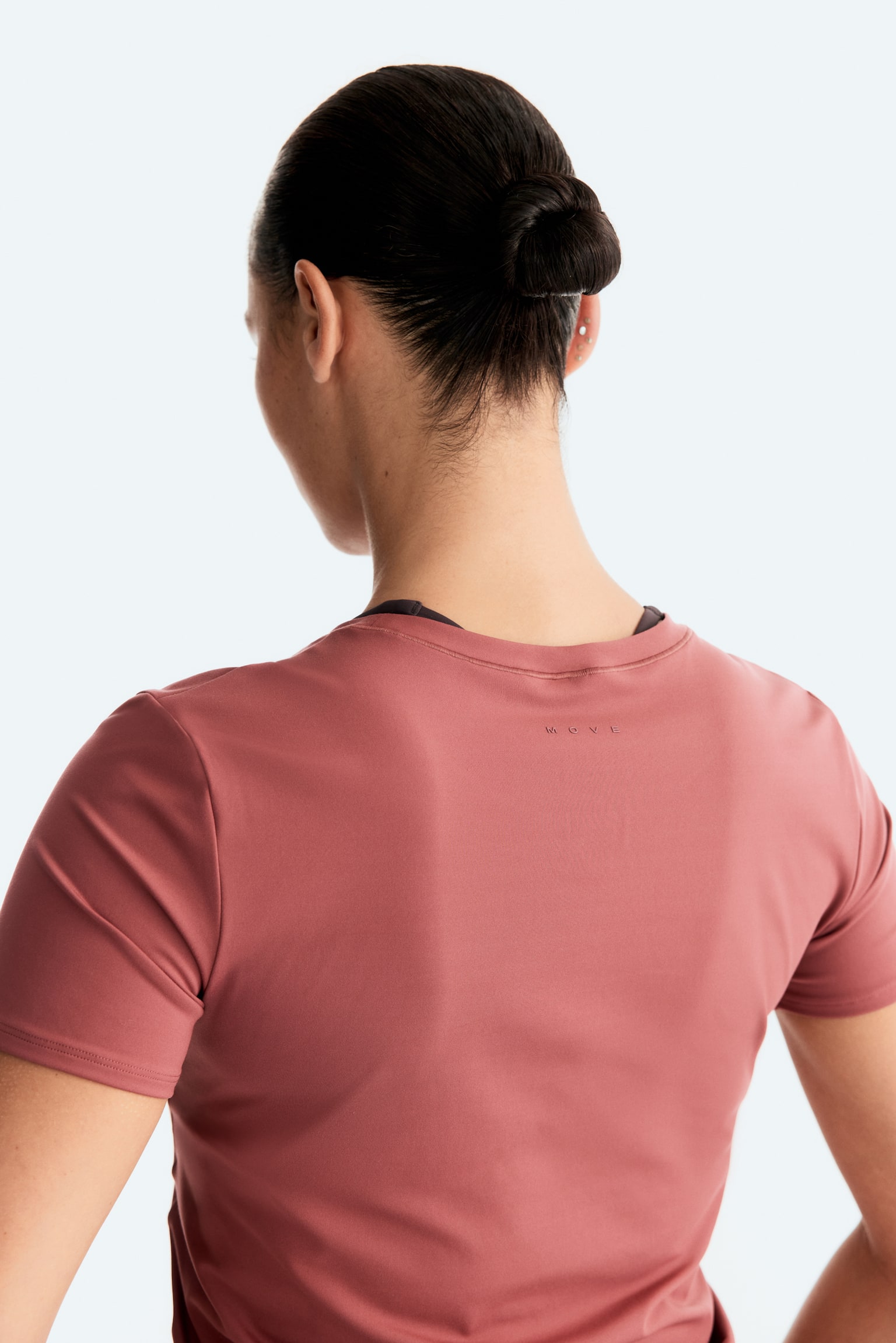 Женский топ H&M Sports Top with DryMove™, цвет: Светлый тёмно-бордовый — фото 5