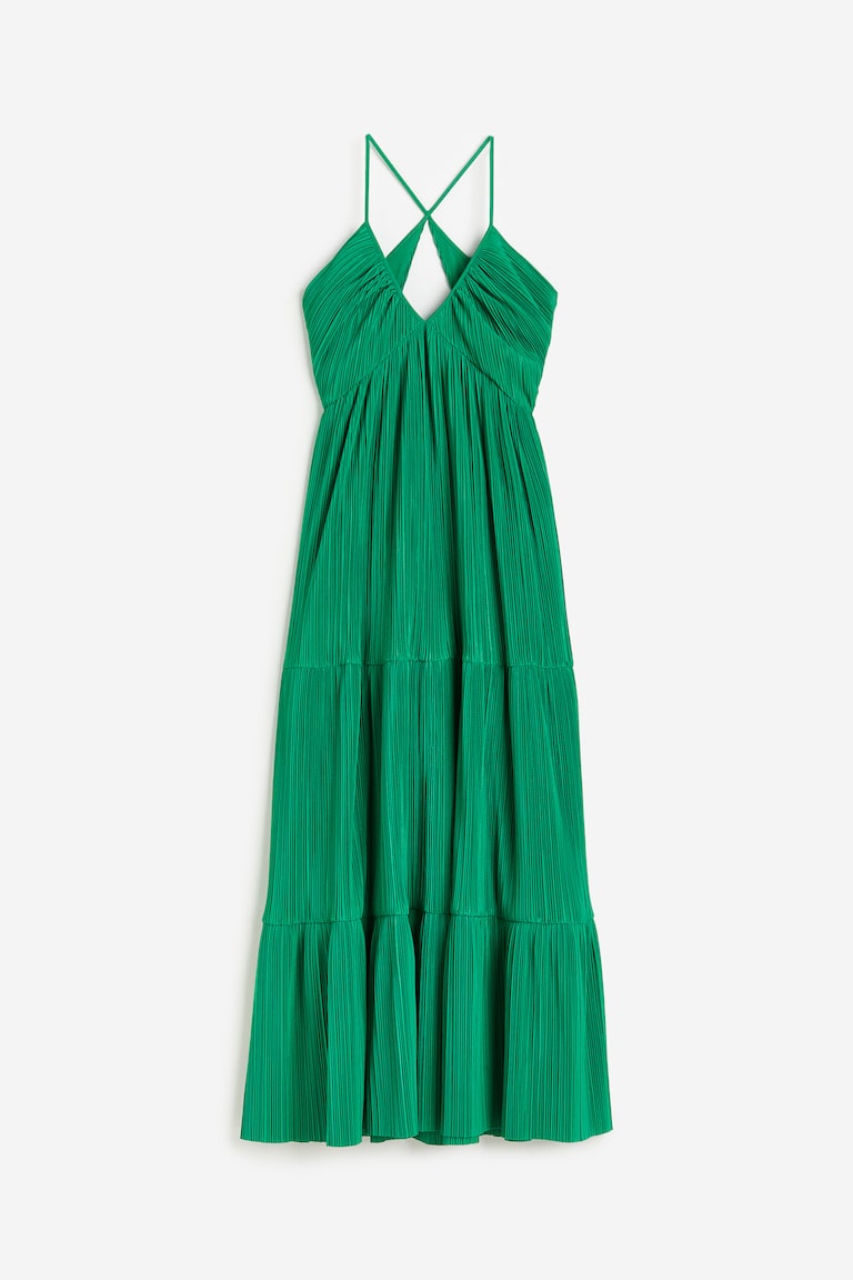 h&m pleated maxi dress Women's Black Pleated-skirt maxi dress