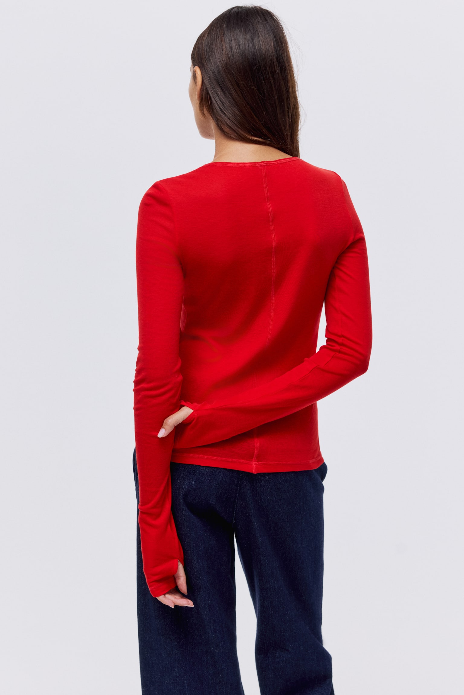 Top en coton pima - Rouge/Marron/Blanc/Rose ancien - 5