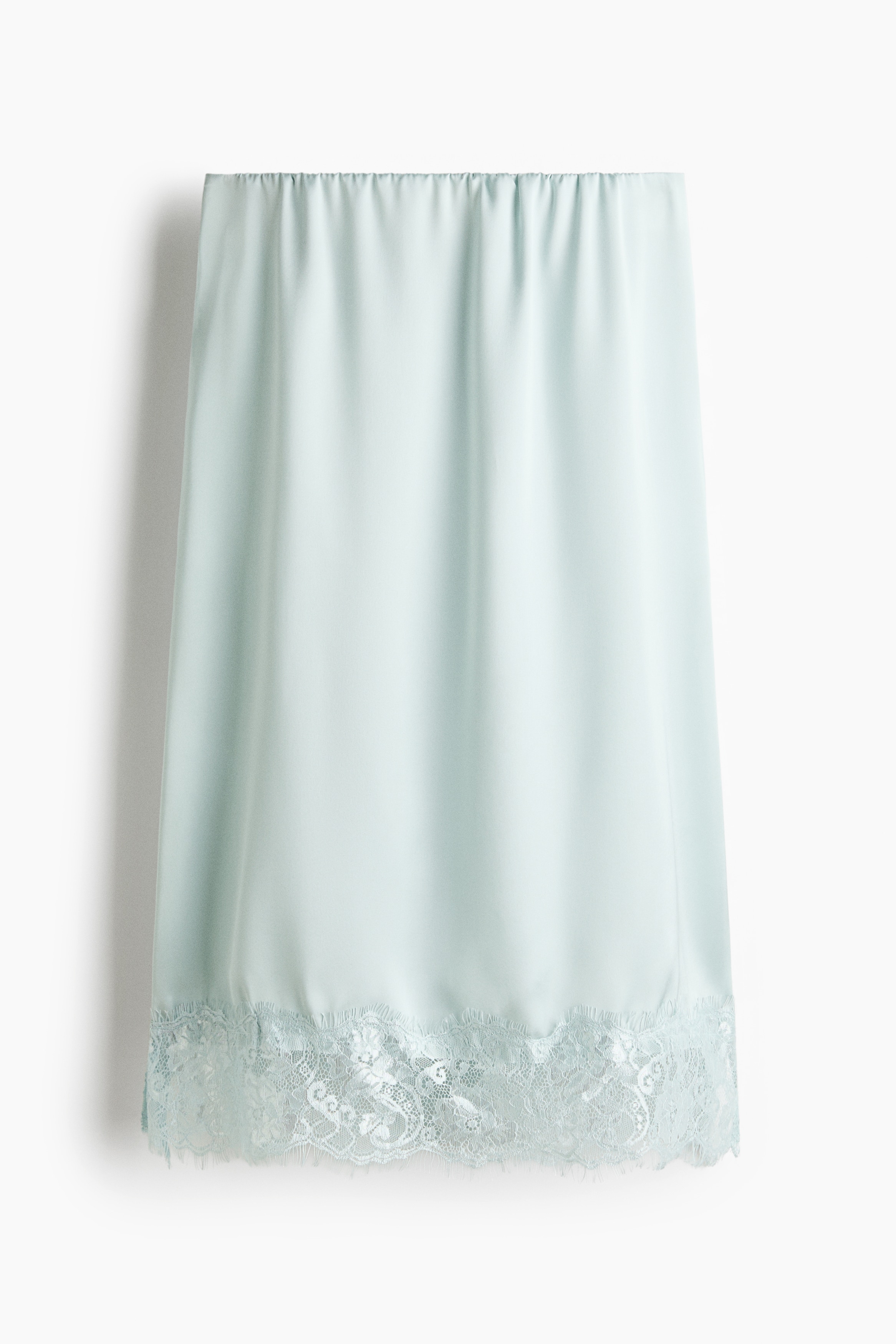 Rok met kanten bies - Lichtturkoois/Lichtbeige/Zwart