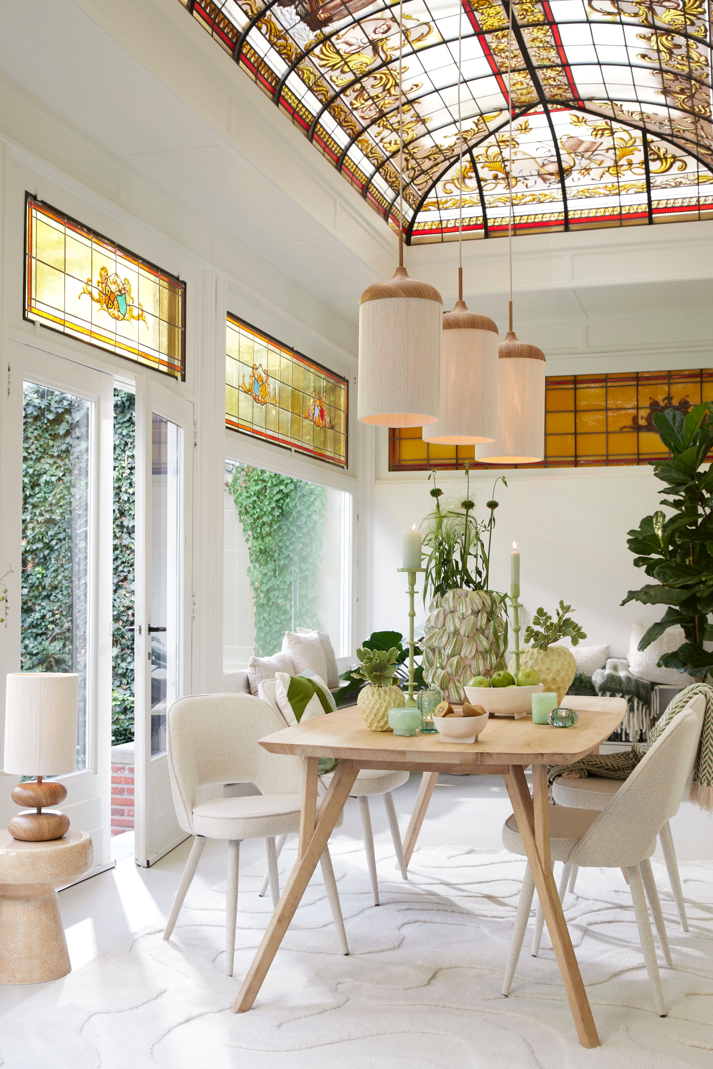 Dakwa Side Table - Brown/Green/White