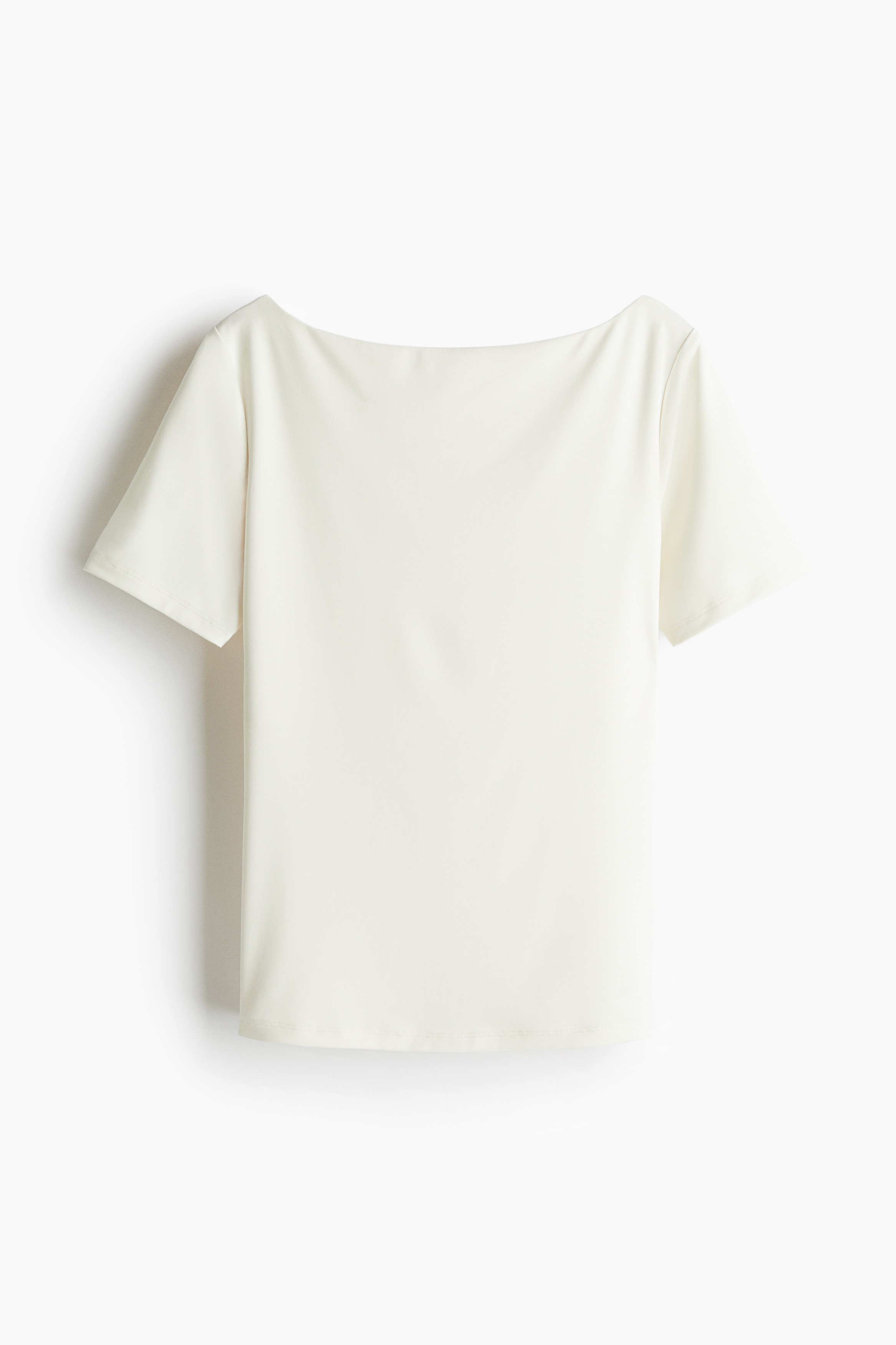 Boat-neck microfibre top