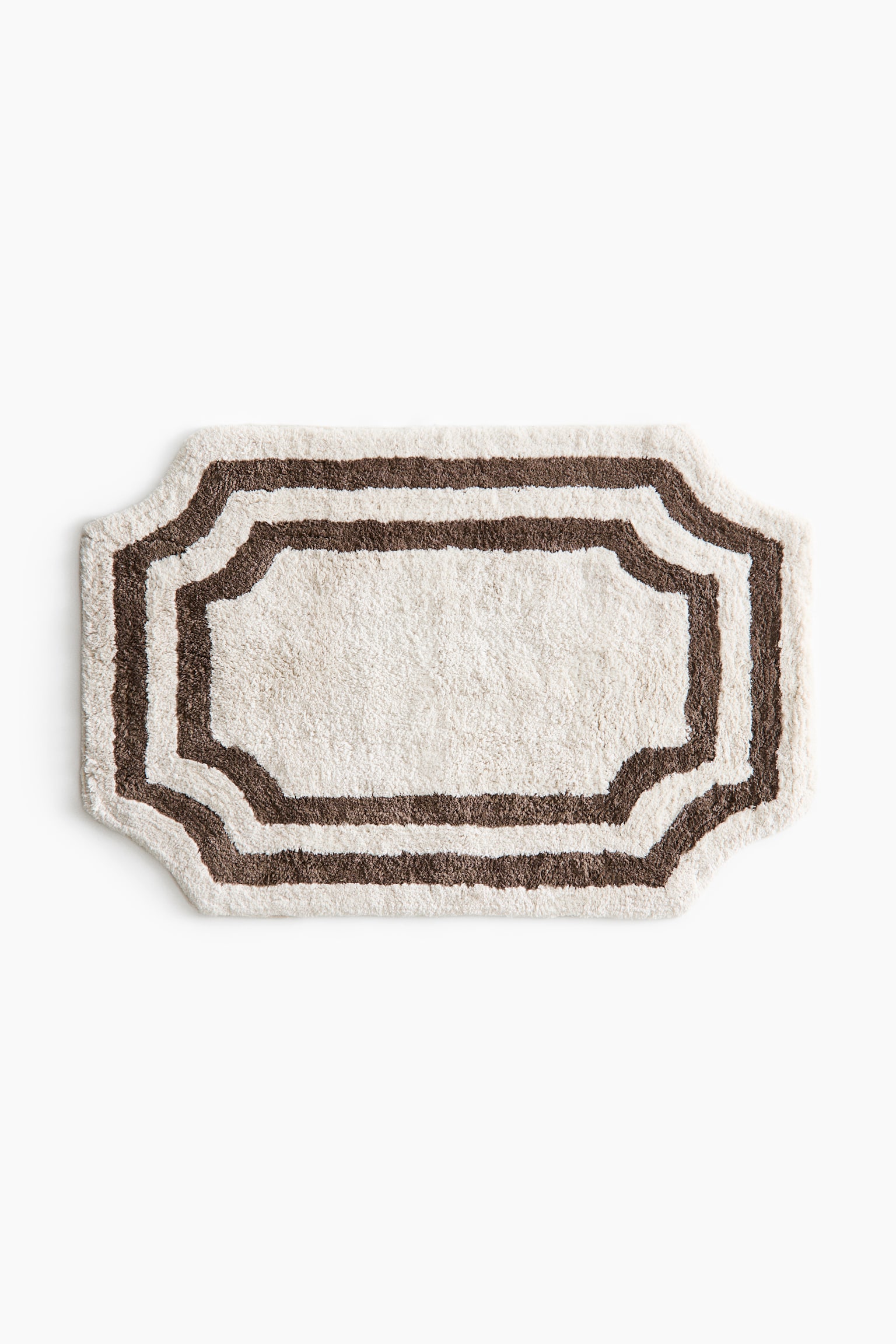 Tufted cotton bath mat - Cream/Dusty blue - 1