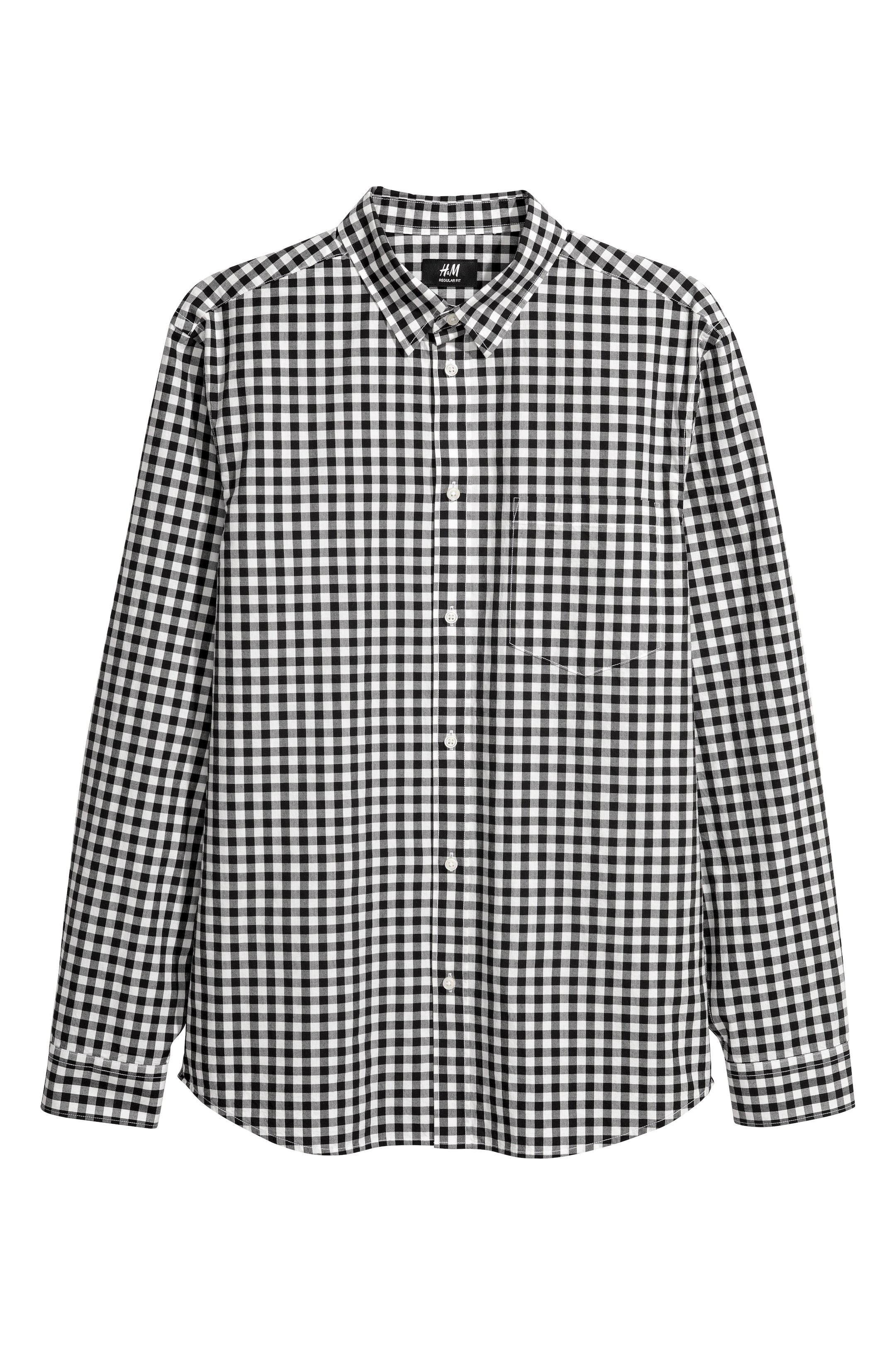 View larger image: Cotton shirt Regular fit - White/Black checked - Men | H&M GB 1