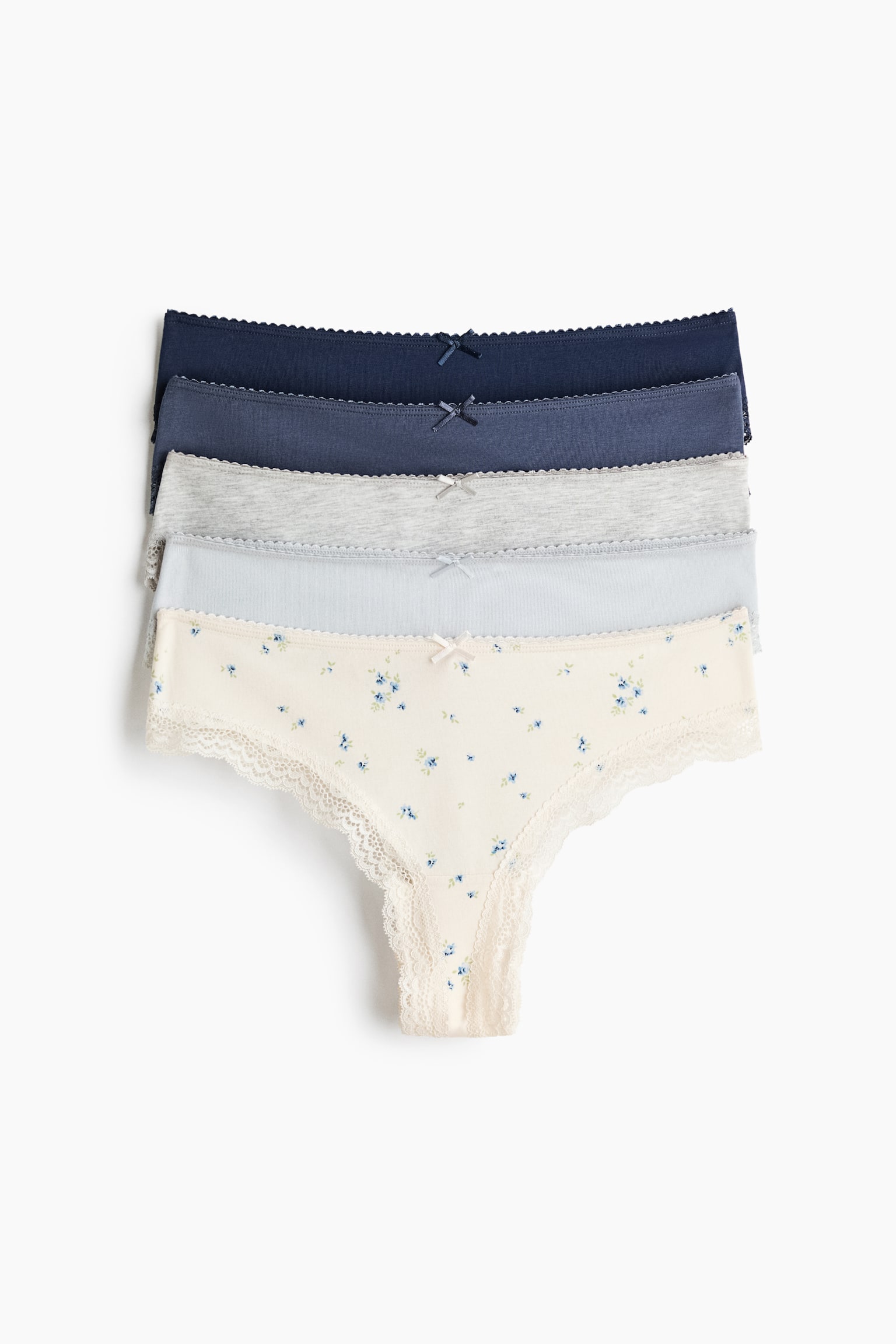 5-pack Brazilian Briefs - Cream/light blue/dusty blue/Burgundy/light pink/white/Black