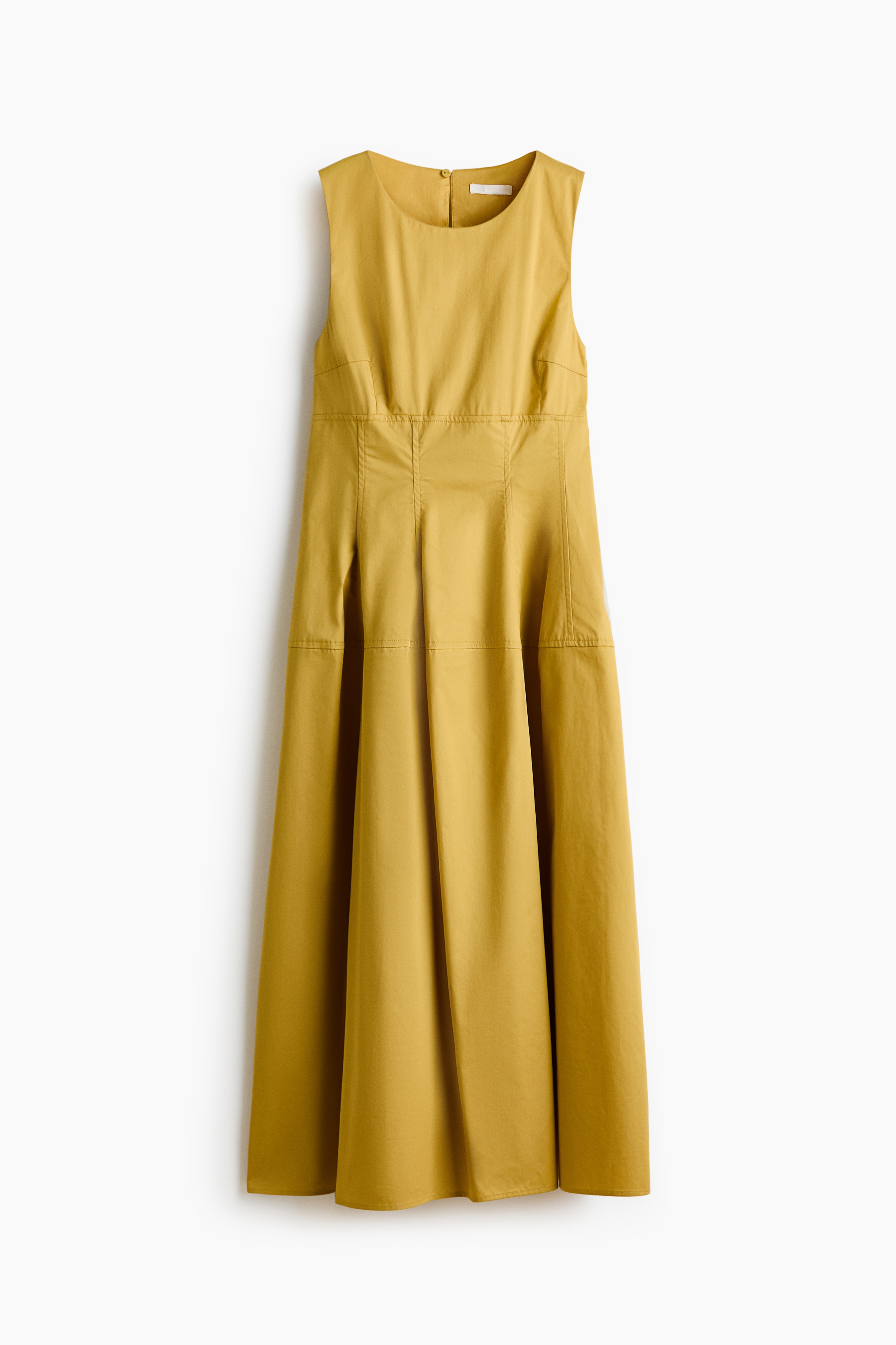 Sleeveless poplin dress - Yellow