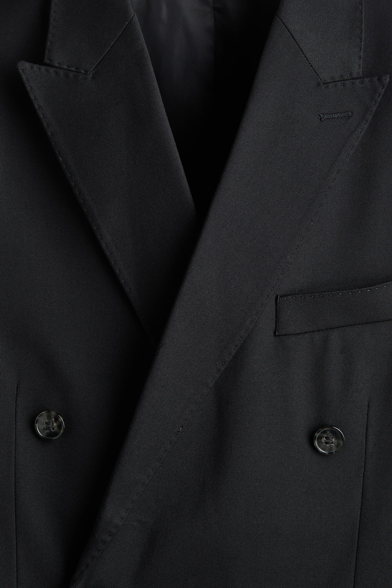 Regular-Fit Double-Breasted Jacket - Black - 4