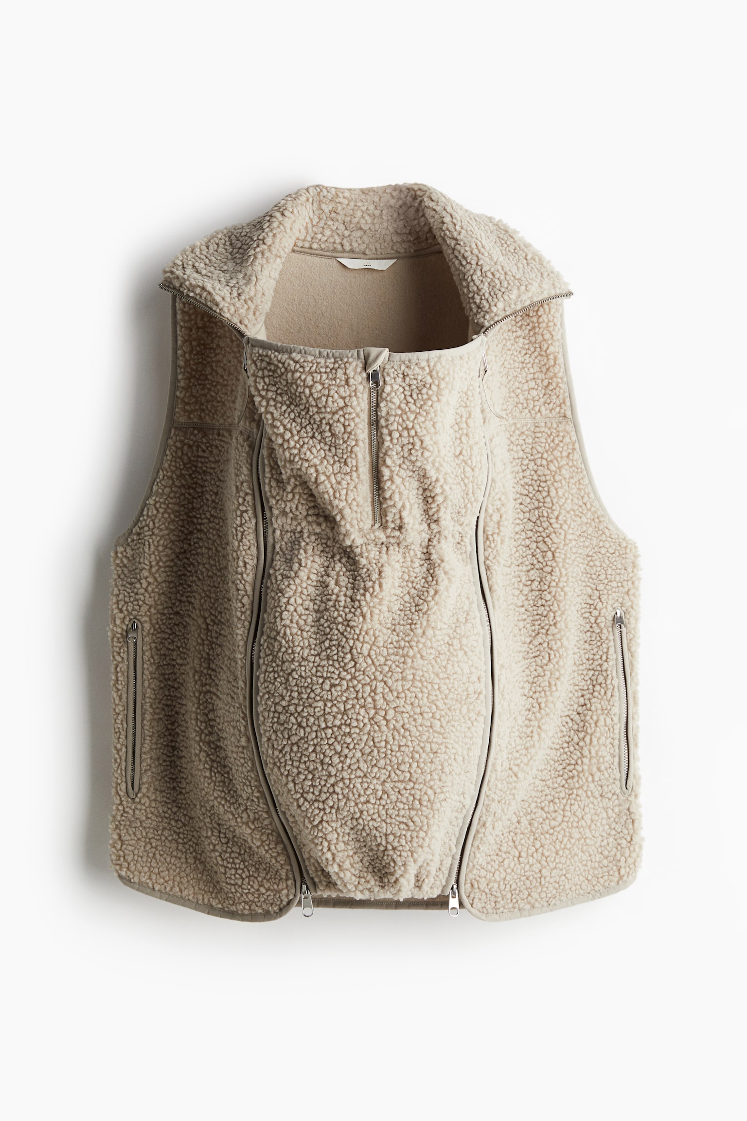 MAMA Before & After Babywearing teddy gilet - Light beige - 2